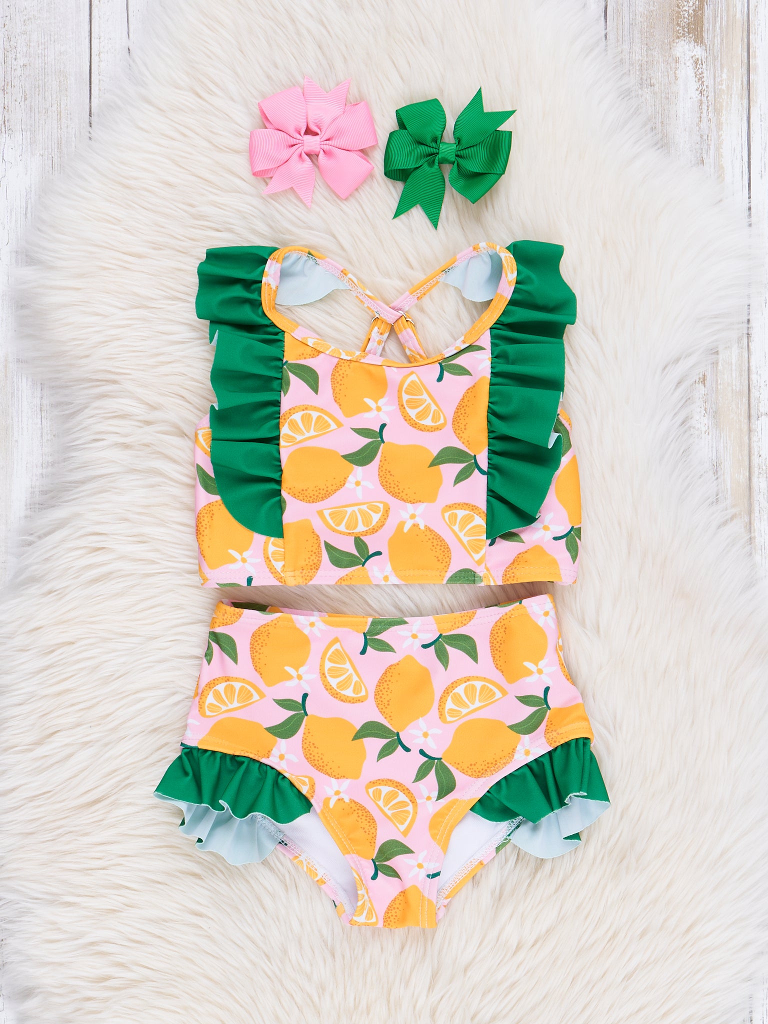 Lemonade Halter Ruffle Swimsuit - Marie Nicole Clothing