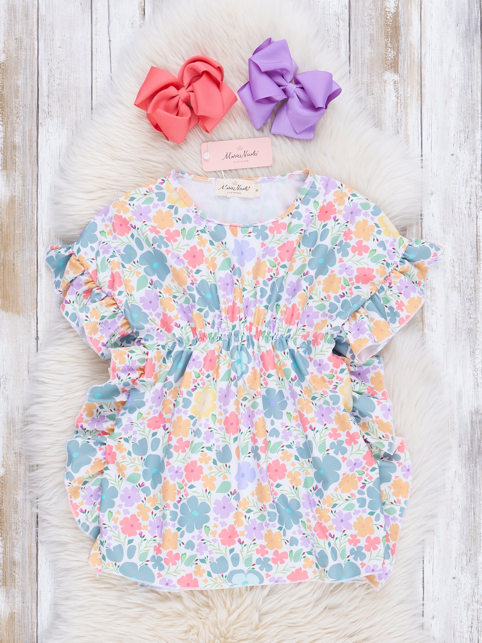 Mom & Me Green Marigolds Swim Cover Up - Marie Nicole Clothing