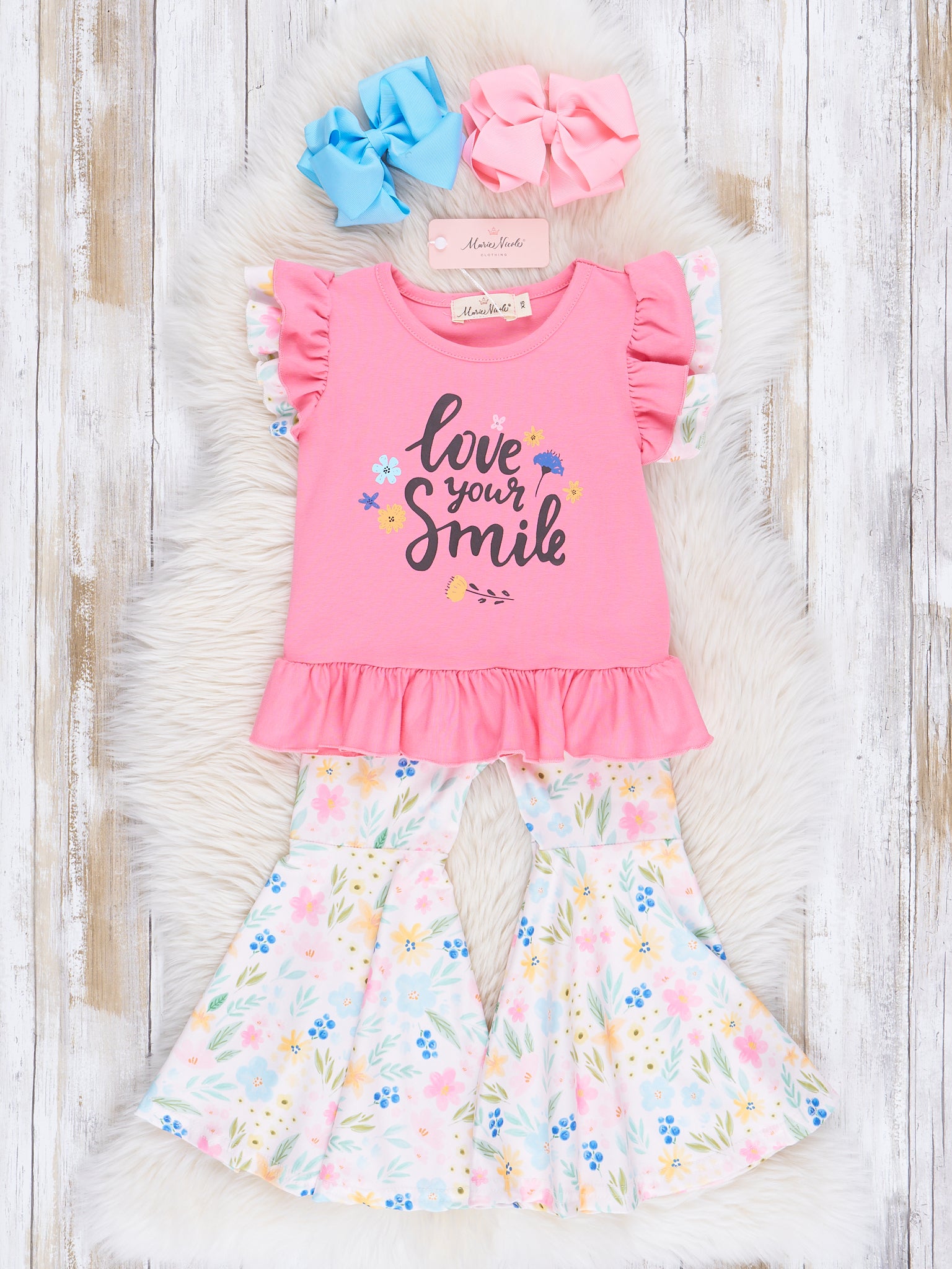 Magenta "Love Your Smile" Bell Bottom Outfit - Marie Nicole Clothing
