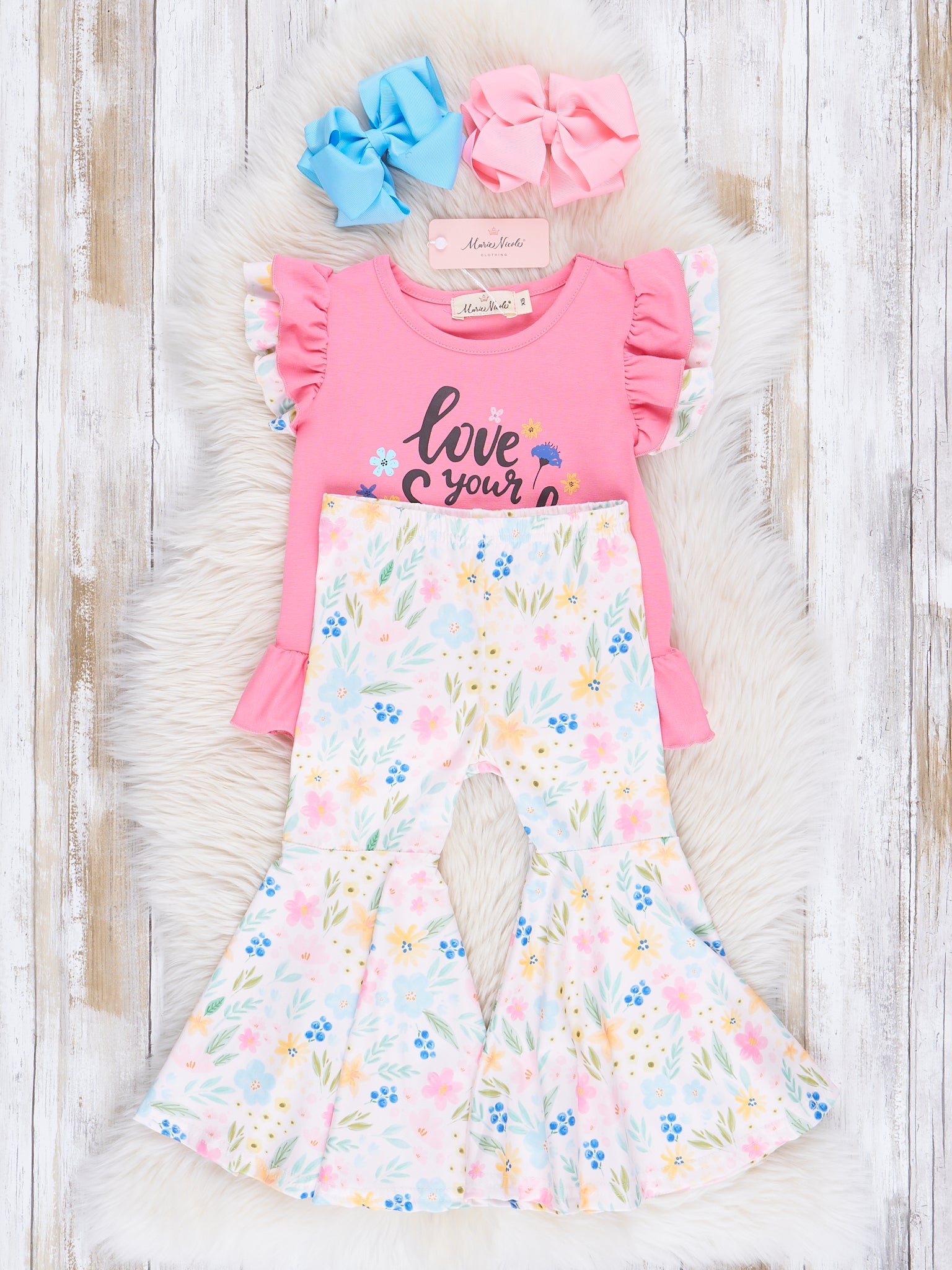 Magenta "Love Your Smile" Bell Bottom Outfit - Marie Nicole Clothing