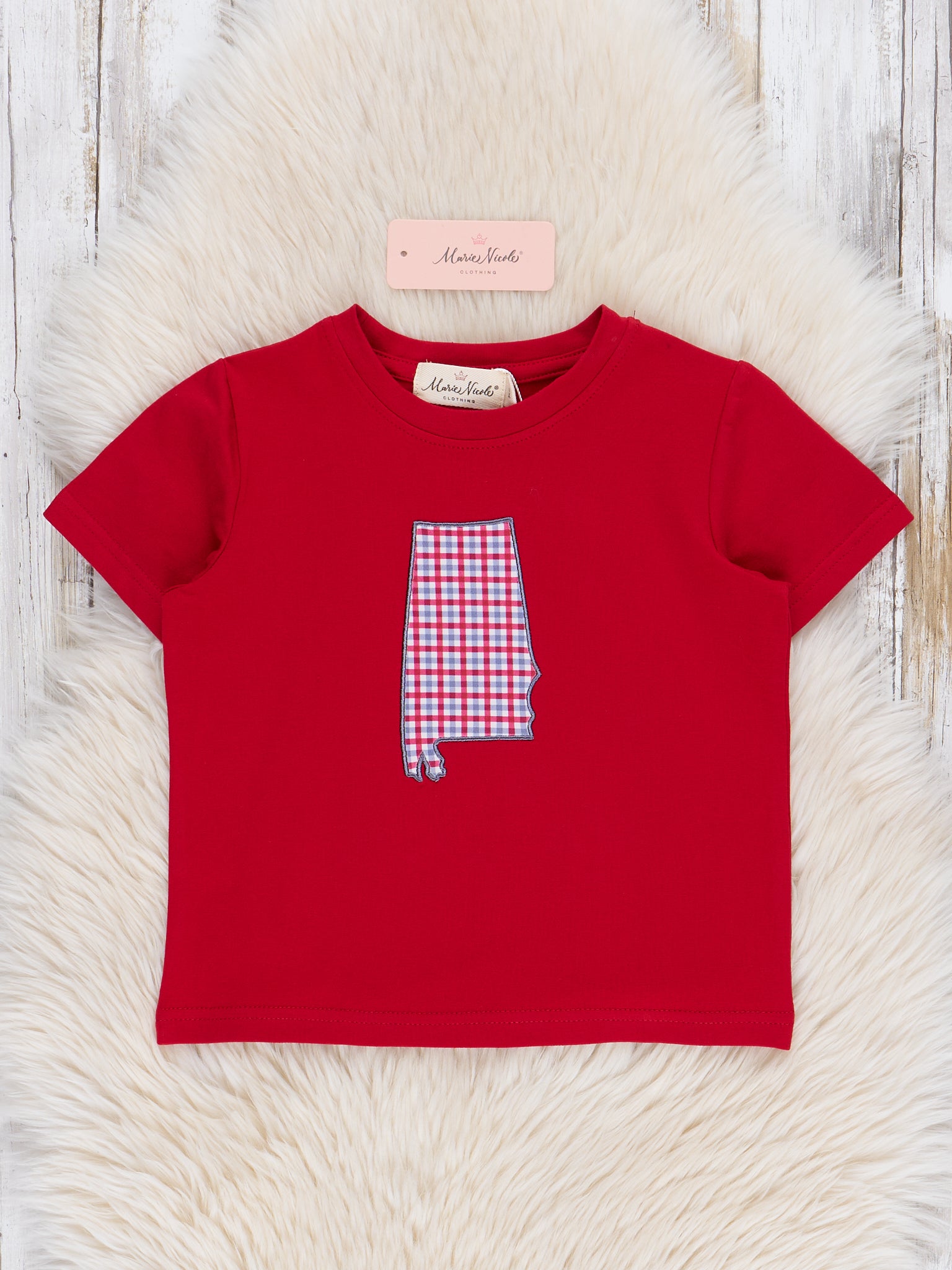 Alabama Embroidered Gingham Shirt - Marie Nicole Clothing