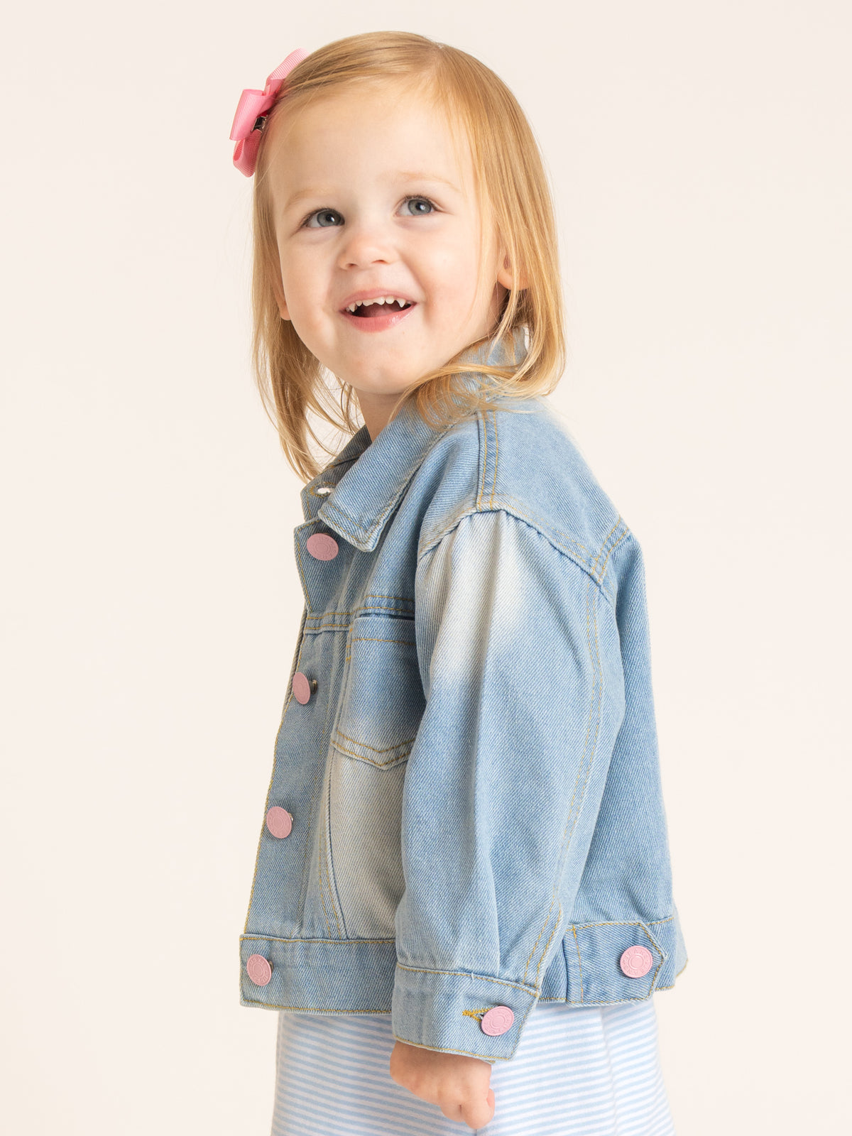Sparkle Crown Patch Denim Jacket - Marie Nicole Clothing