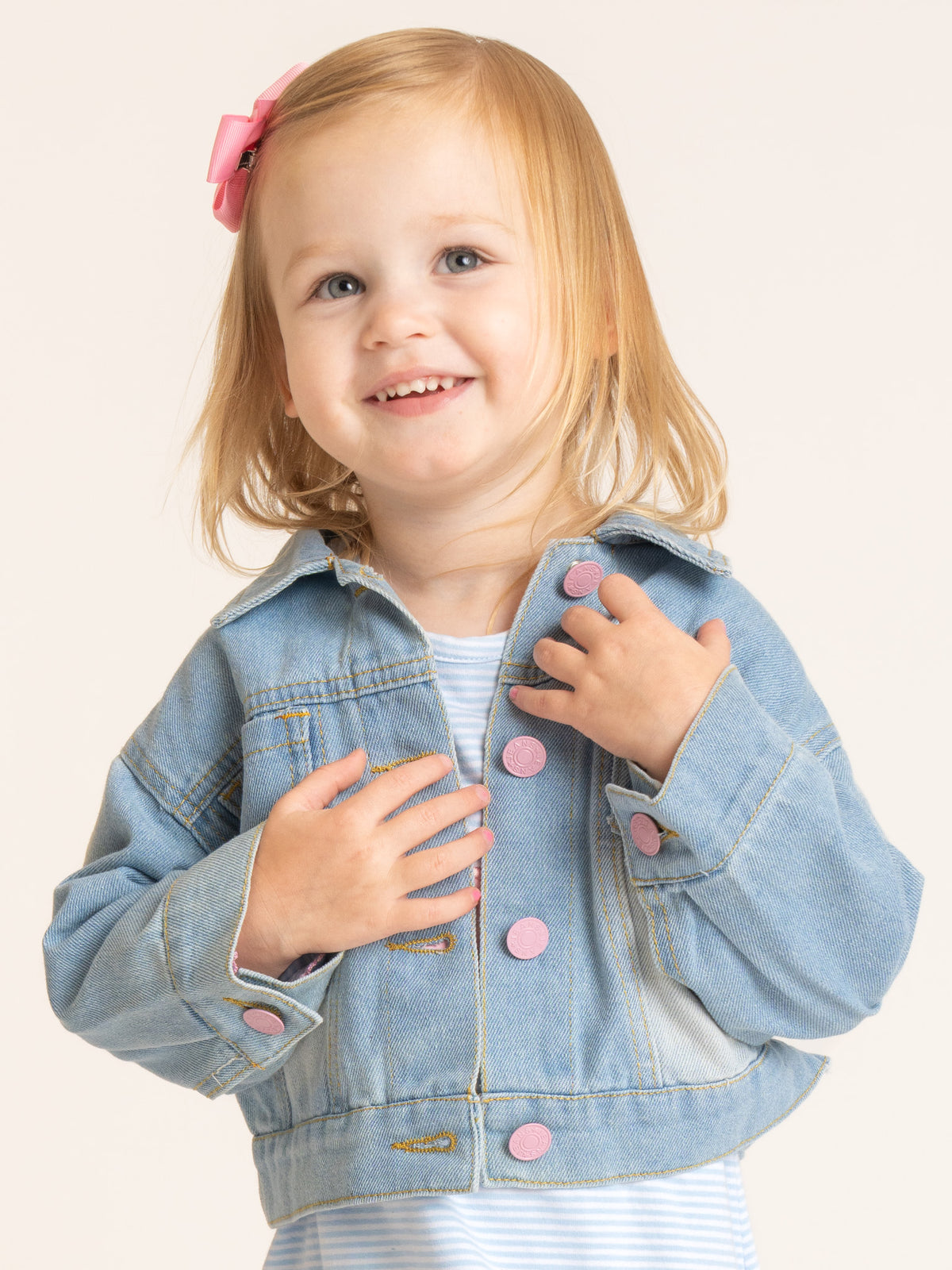 Sparkle Crown Patch Denim Jacket - Marie Nicole Clothing