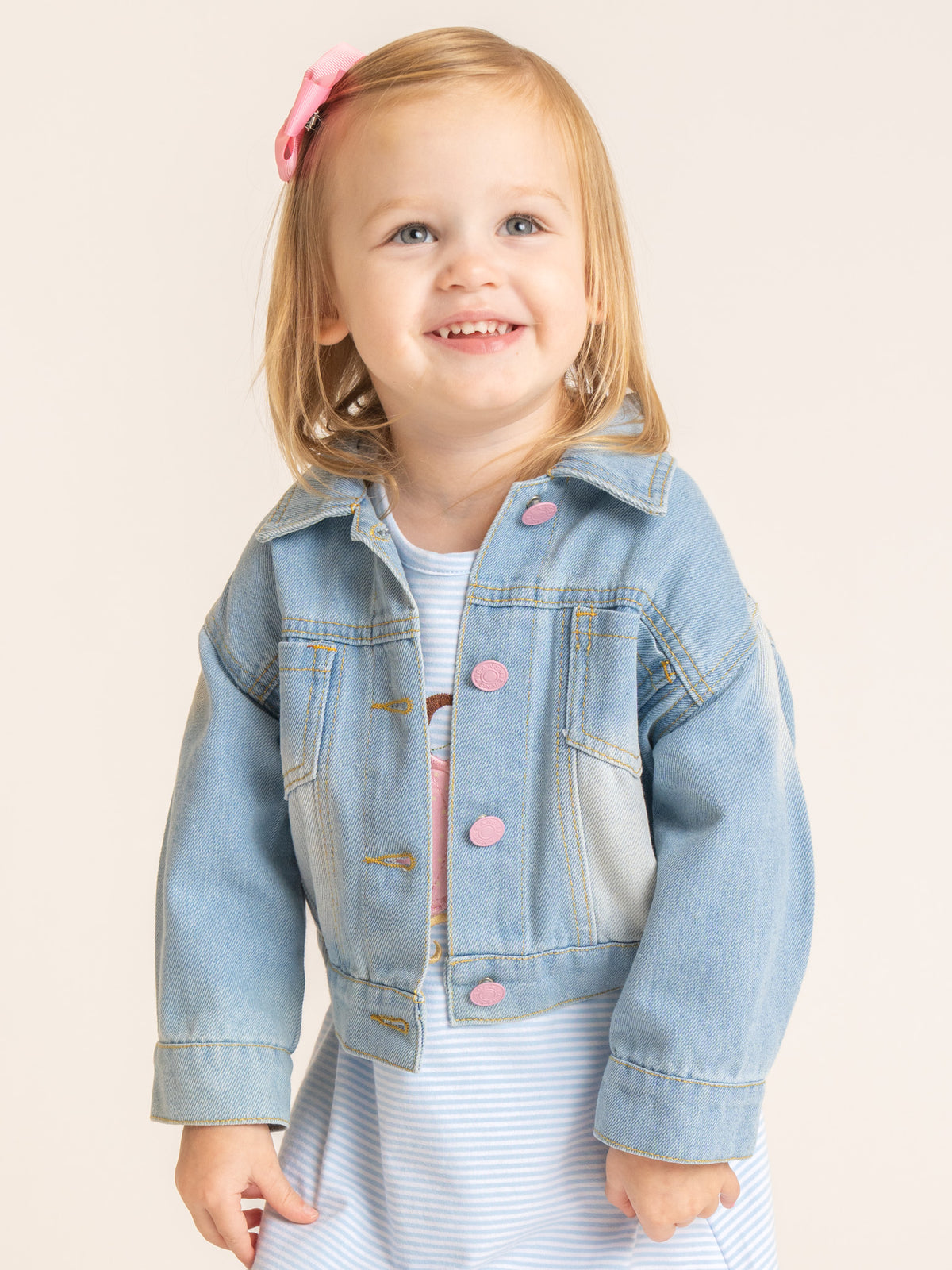 Sparkle Crown Patch Denim Jacket - Marie Nicole Clothing