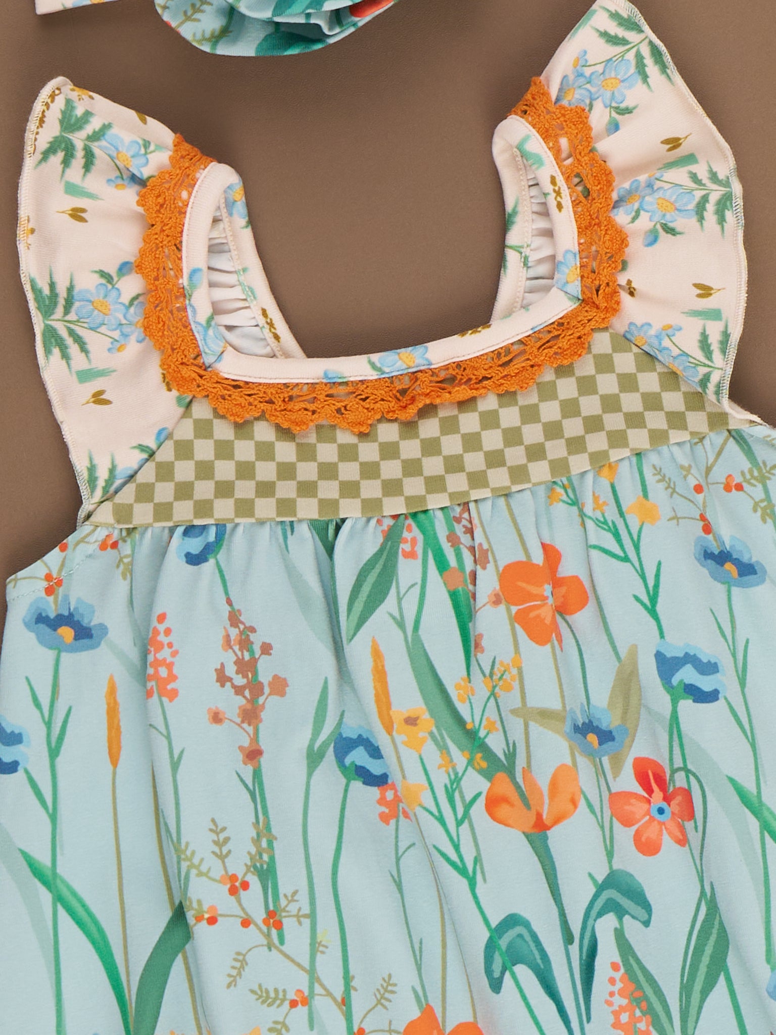 Into the Meadows Ruffle Romper & Headband Set - Marie Nicole Clothing