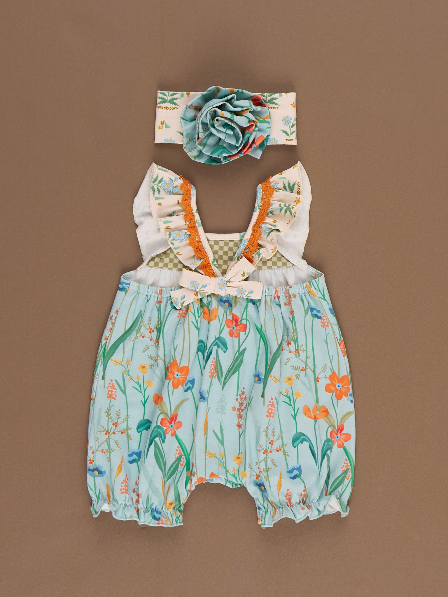 Into the Meadows Ruffle Romper & Headband Set - Marie Nicole Clothing