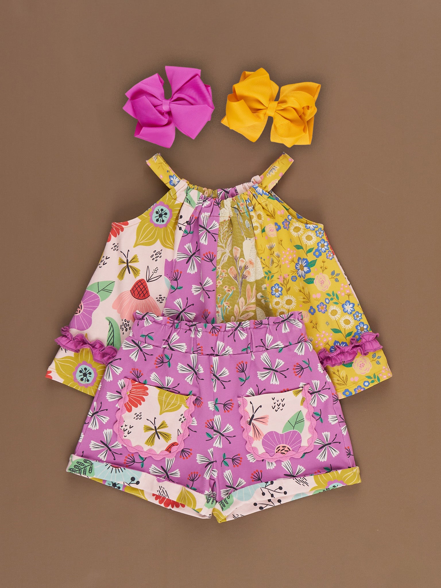 Butterfly Blooms Shorts Outfit - Marie Nicole Clothing
