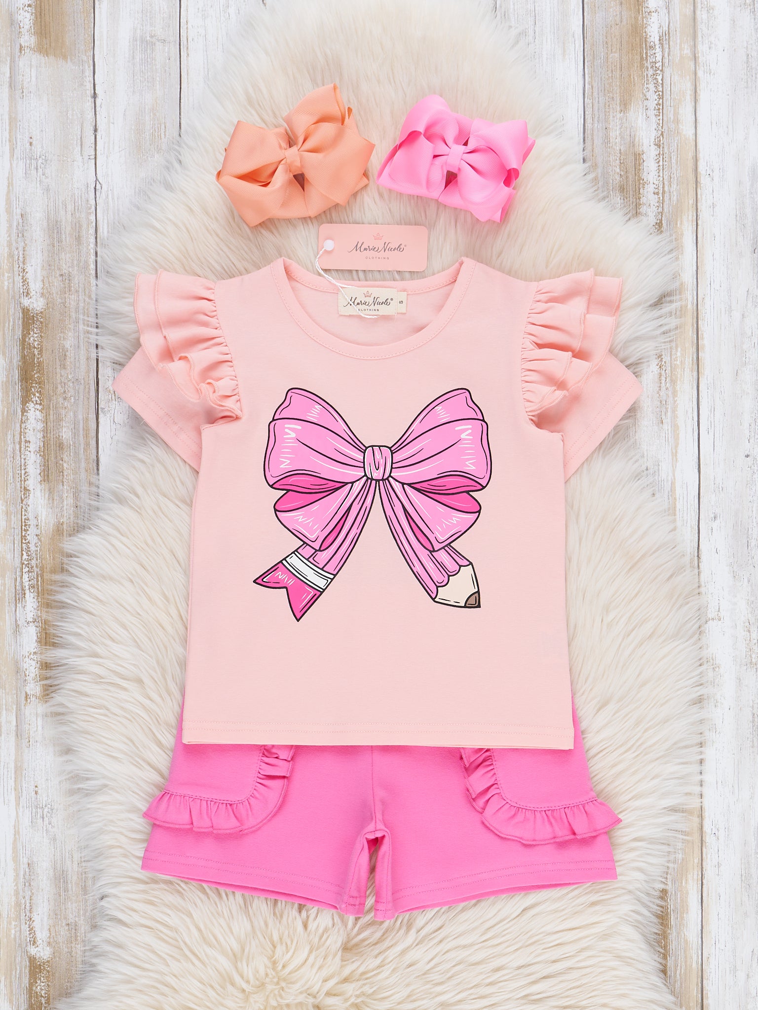 Pencil Bow Ruffle Outfit - Marie Nicole Clothing