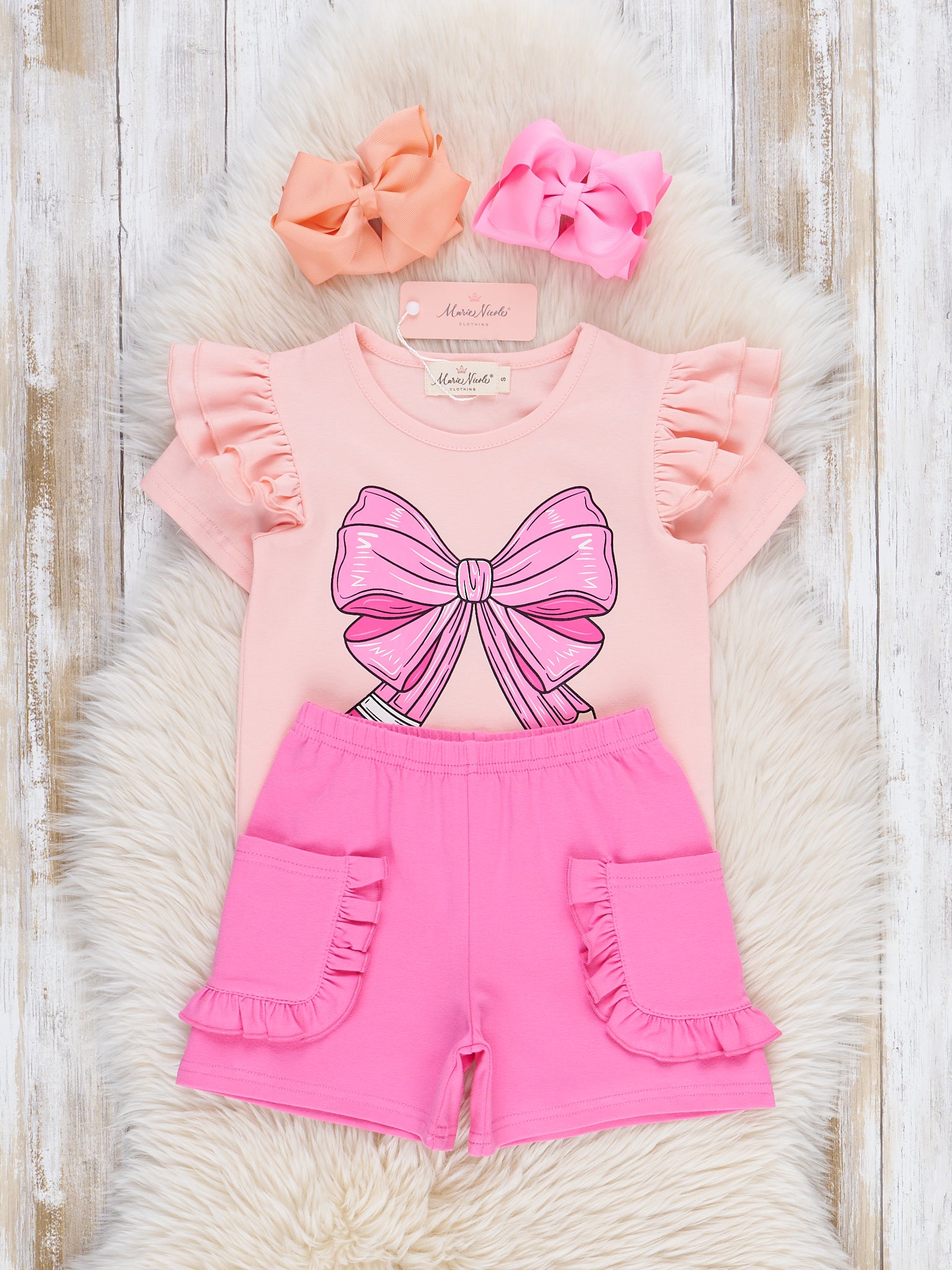 Pencil Bow Ruffle Outfit - Marie Nicole Clothing