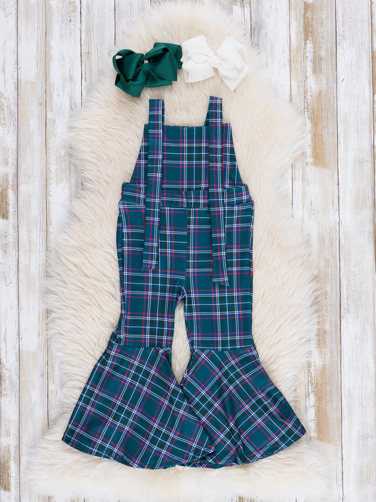 Ribbed Puff Sleeves Bell Bottom Overalls Set - Marie Nicole Clothing