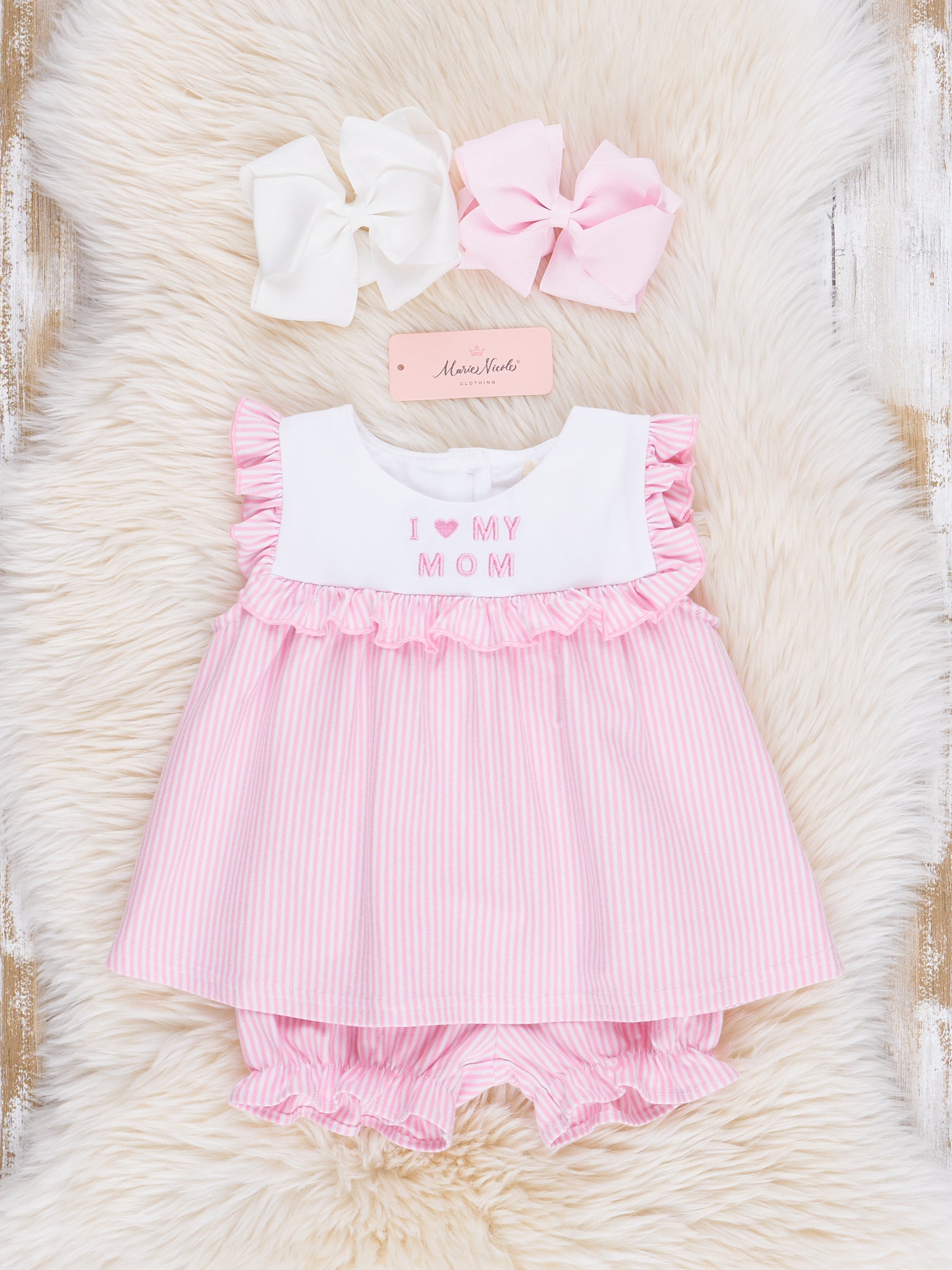 Pink Mom Love Ruffle Outfit - Marie Nicole Clothing