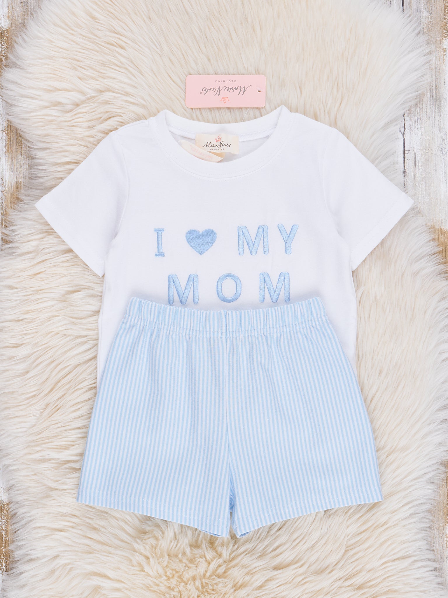 Blue Mom Love Outfit - Marie Nicole Clothing