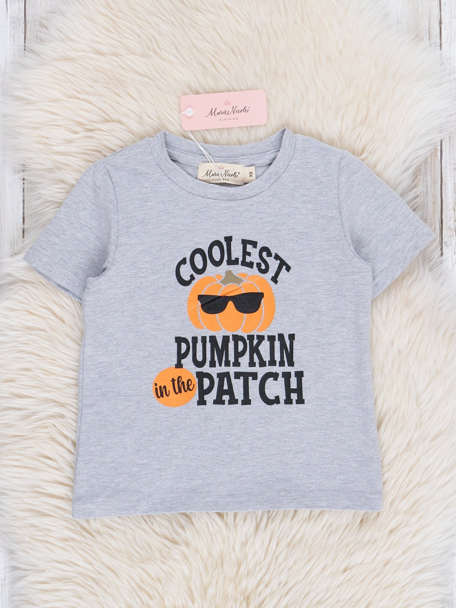 Heather Grey Cool Pumpkin Shirt - Marie Nicole Clothing