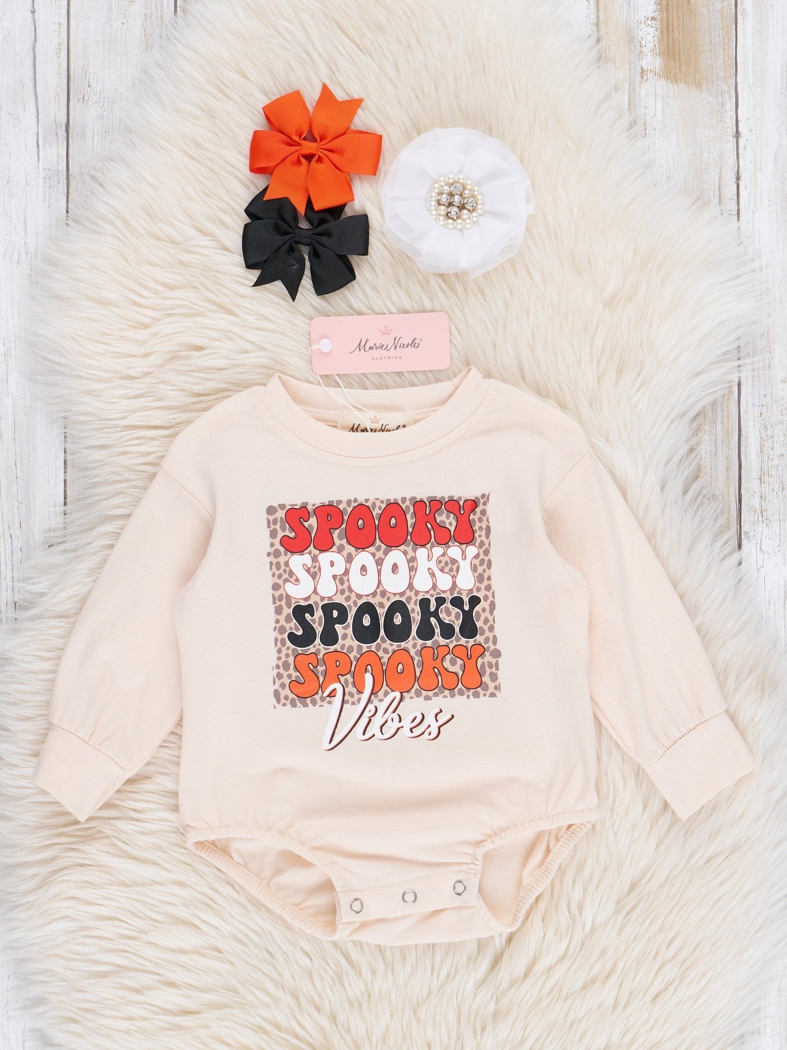 Spookiest Vibes Cream Bubble Romper - Marie Nicole Clothing