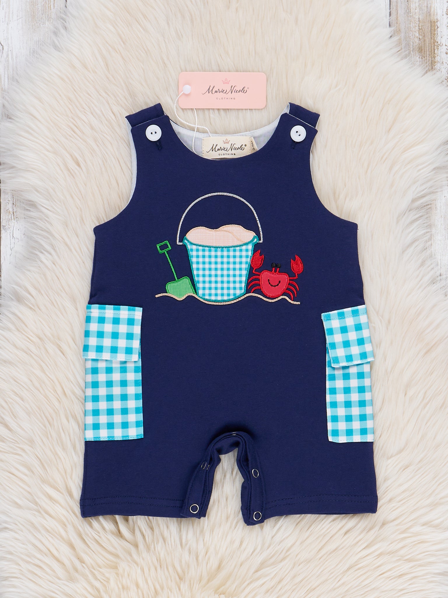 Gingham Little Beach Boy Johnny - Marie Nicole Clothing