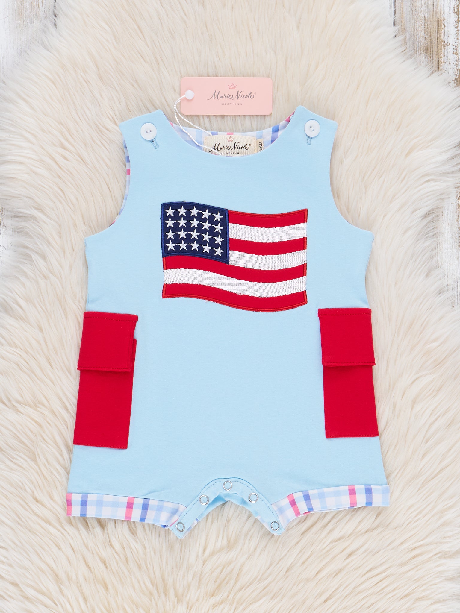 Flag Parade Plaid Johnny - Marie Nicole Clothing