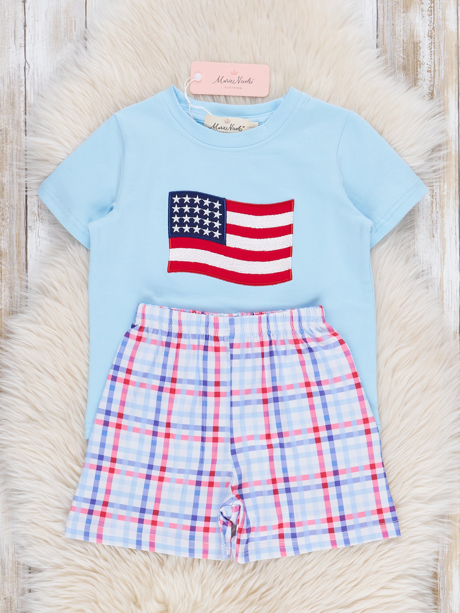 Flag Parade Plaid Outfit - Marie Nicole Clothing