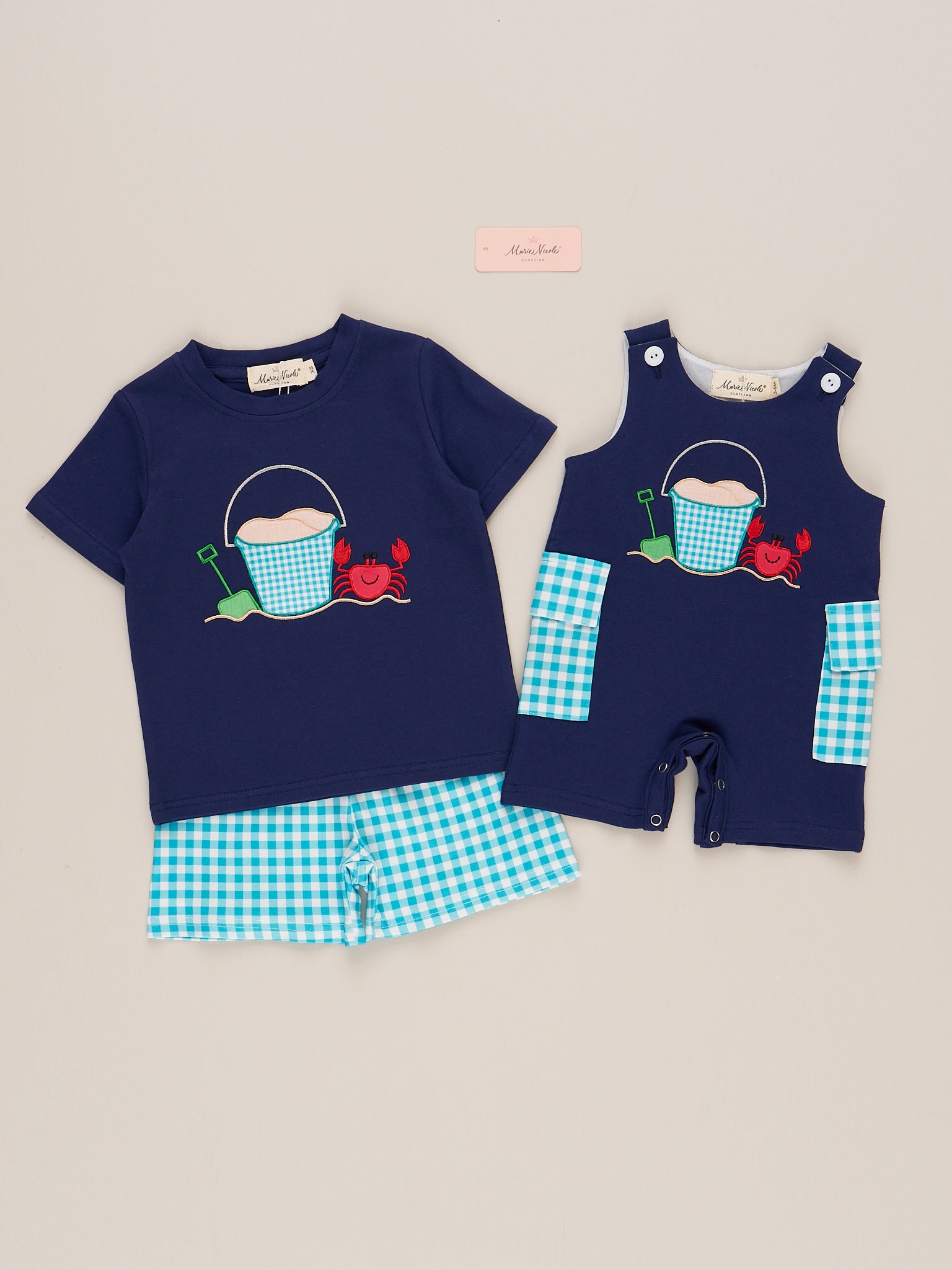Gingham Little Beach Boy Johnny - Marie Nicole Clothing