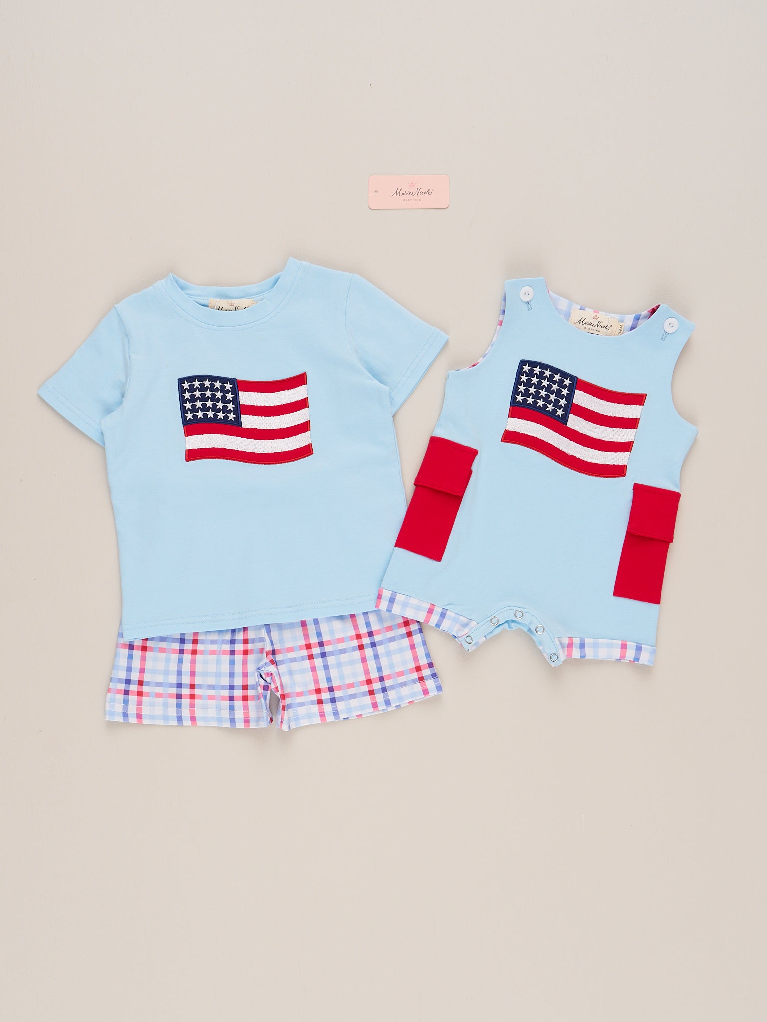 Flag Parade Plaid Outfit - Marie Nicole Clothing
