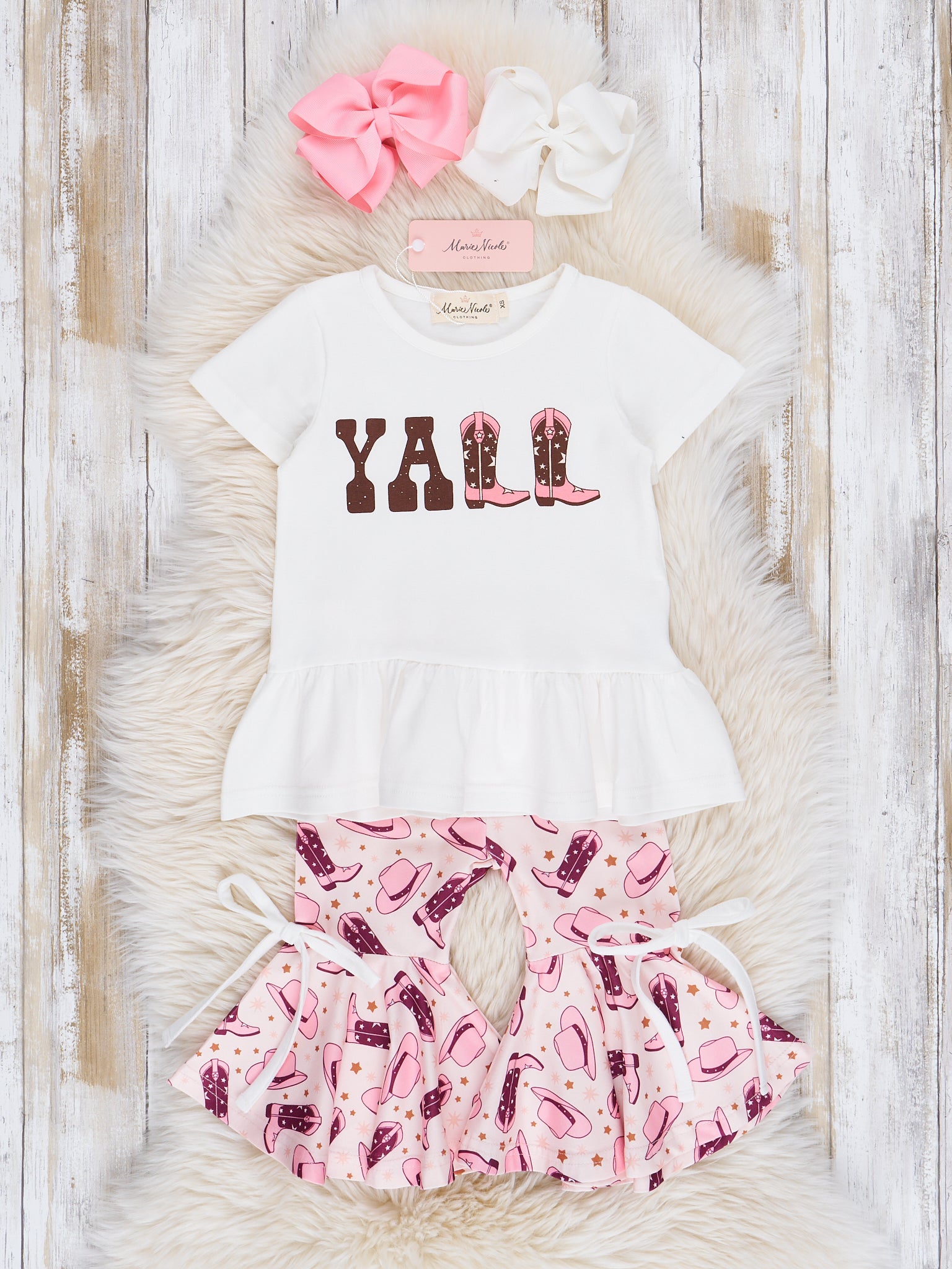 "Y'all" Cowgirl Boot Capri Pants Outfit - Marie Nicole Clothing