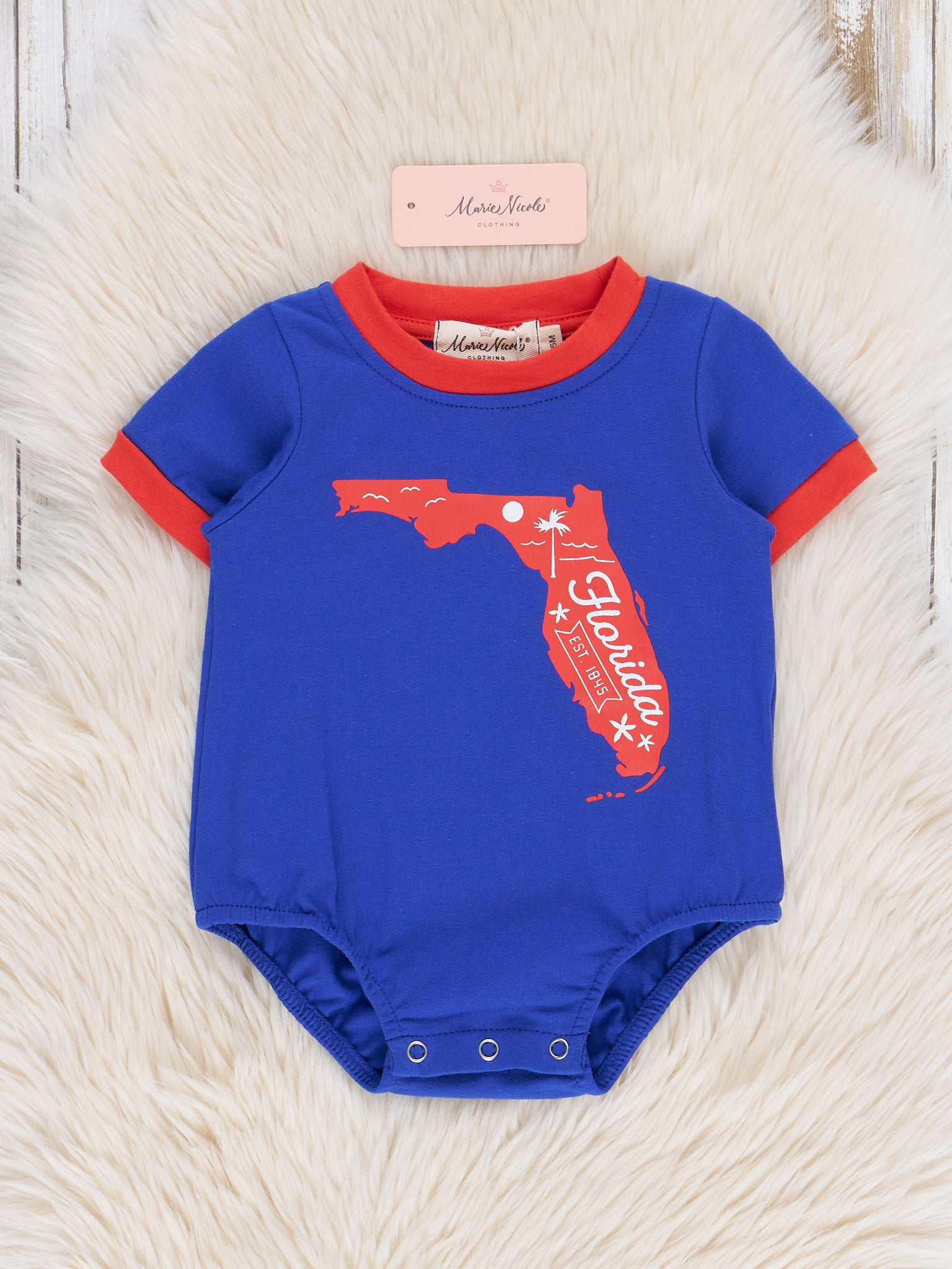 State of Florida Graphic Bubble Romper - Marie Nicole Clothing