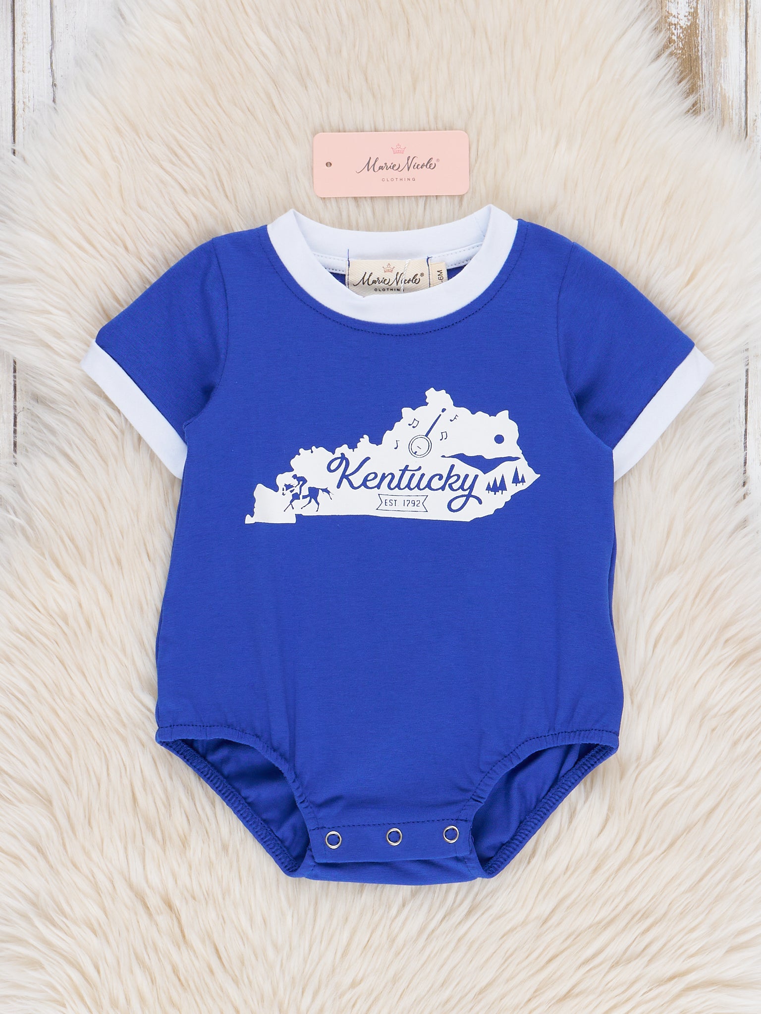 State of Kentucky Graphic Bubble Romper - Marie Nicole Clothing