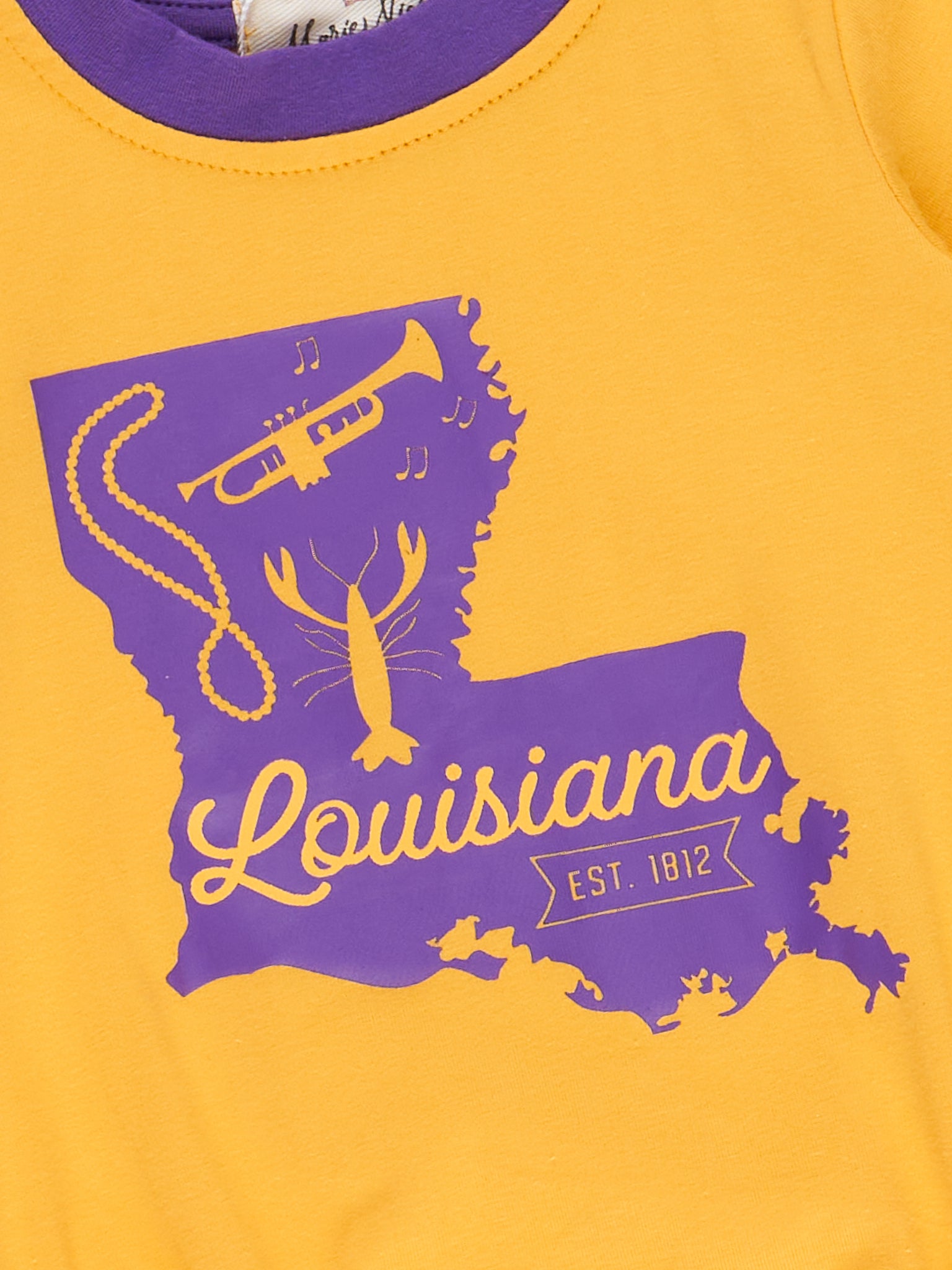 State of Louisiana Graphic Bubble Romper - Marie Nicole Clothing