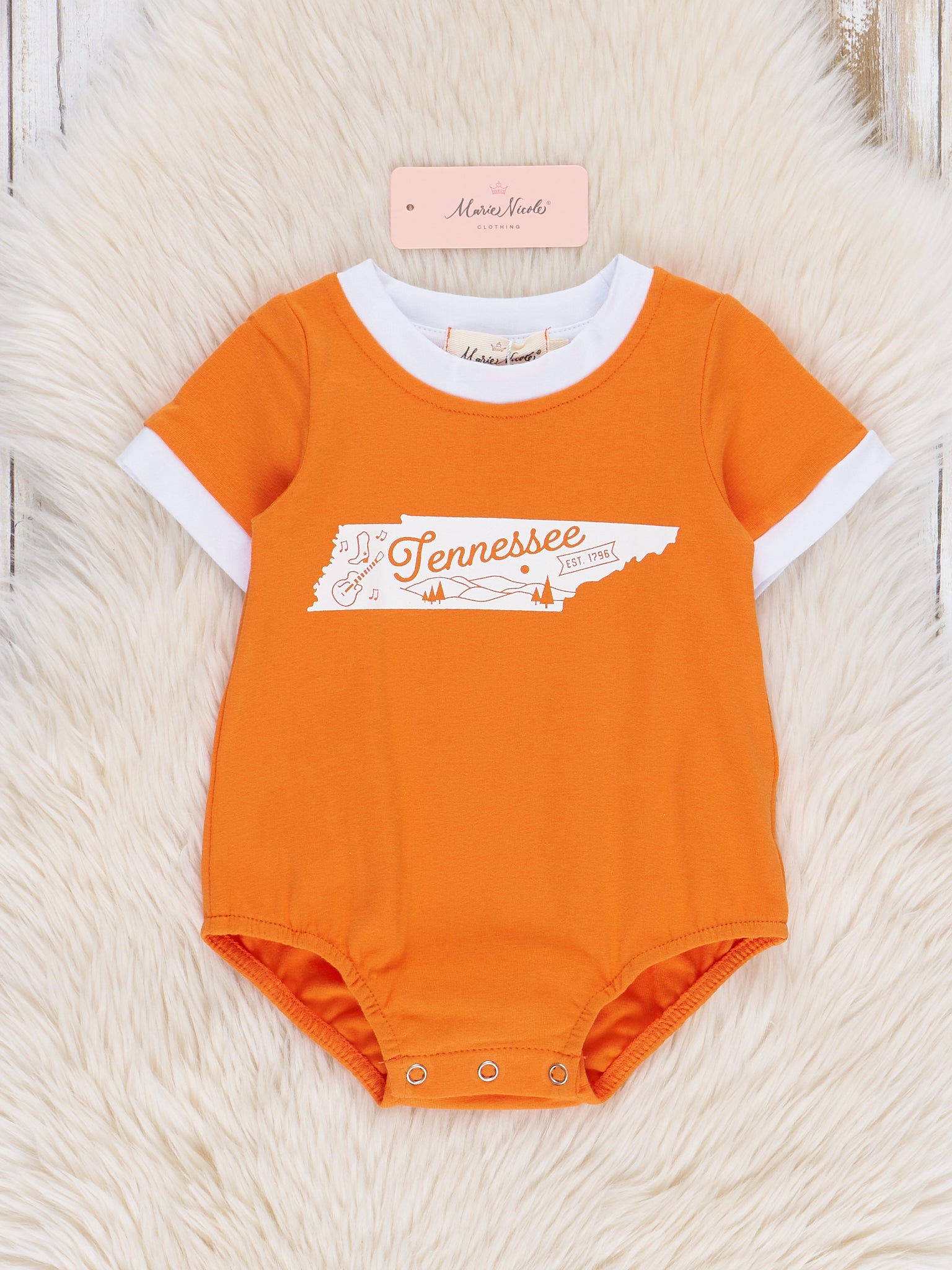 State of Tennessee Graphic Bubble Romper - Marie Nicole Clothing