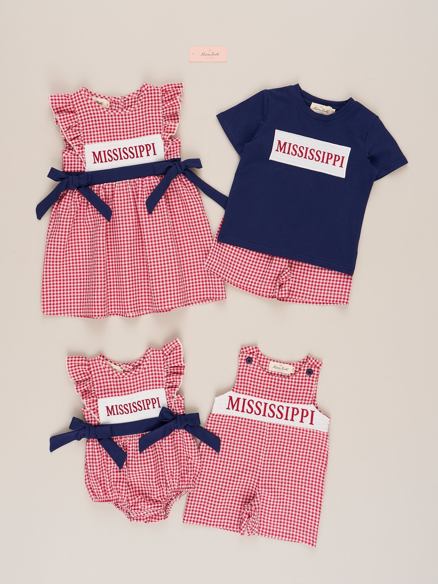 Mississippi Smocked Gingham Johnny - Marie Nicole Clothing