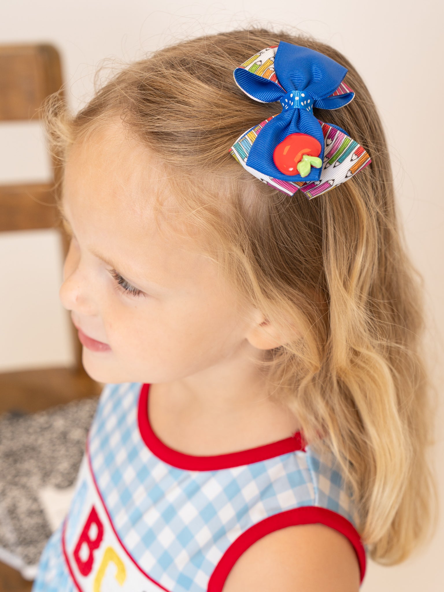 An Apple A Day Ribbon Bow - Marie Nicole Clothing