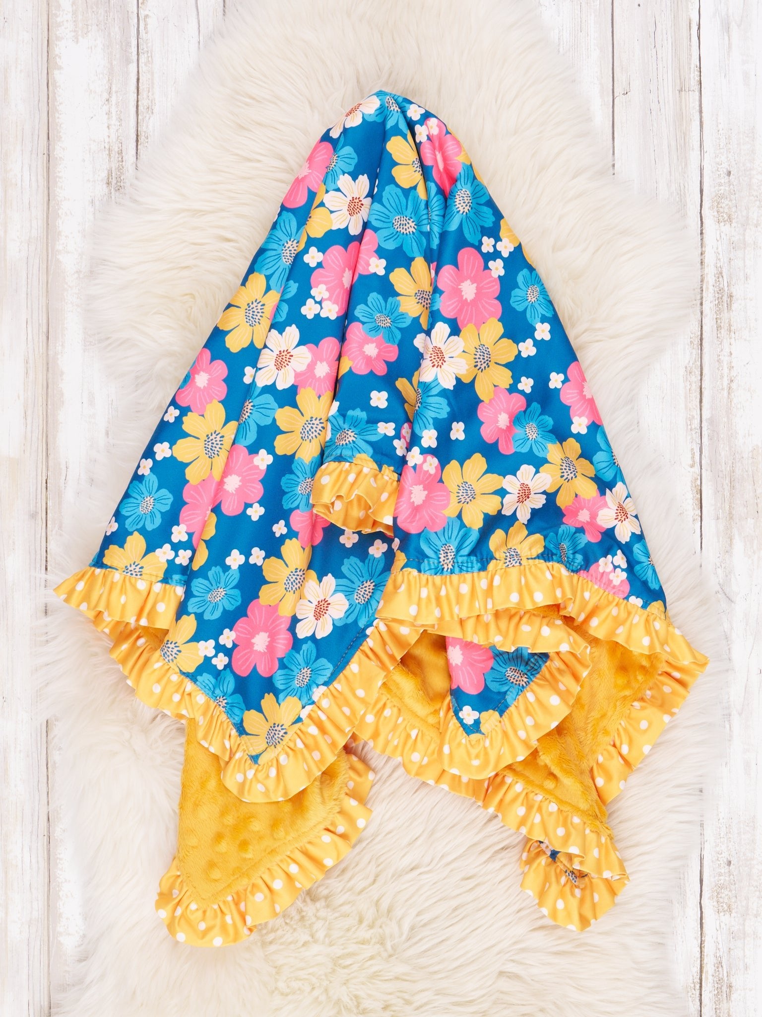 Blue Fall Wildflower Blanket - Marie Nicole Clothing