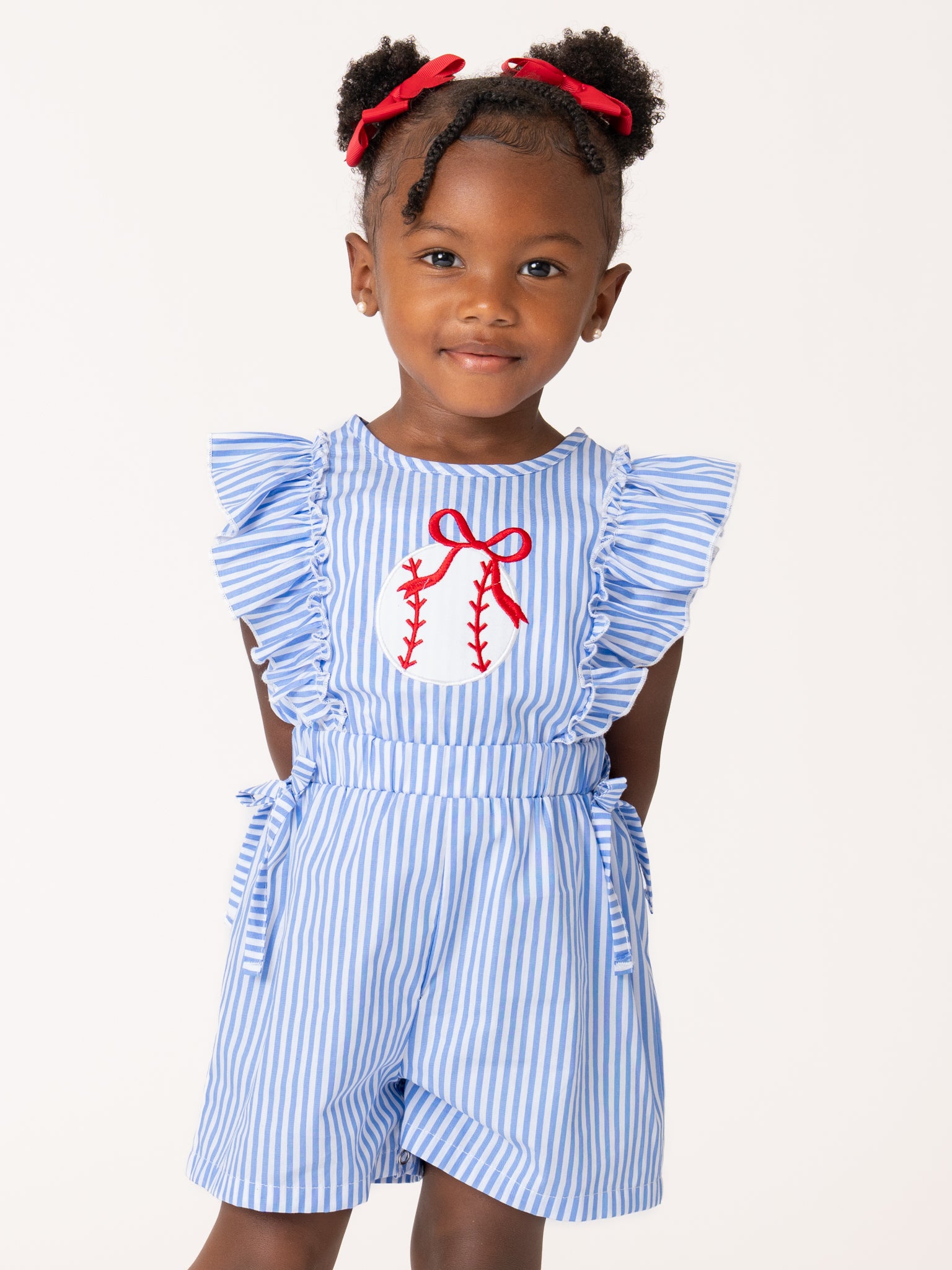 Baseball Ballerina Embroidered 100% Cotton Jumpsuit - Marie Nicole Clothing