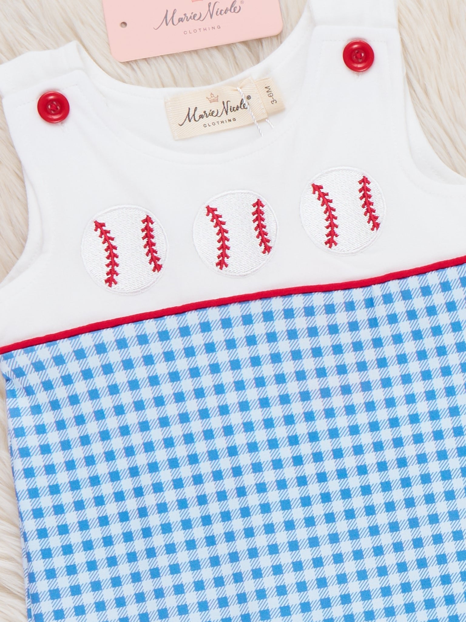 Baseball Bash Embroidered Johnny - Marie Nicole Clothing