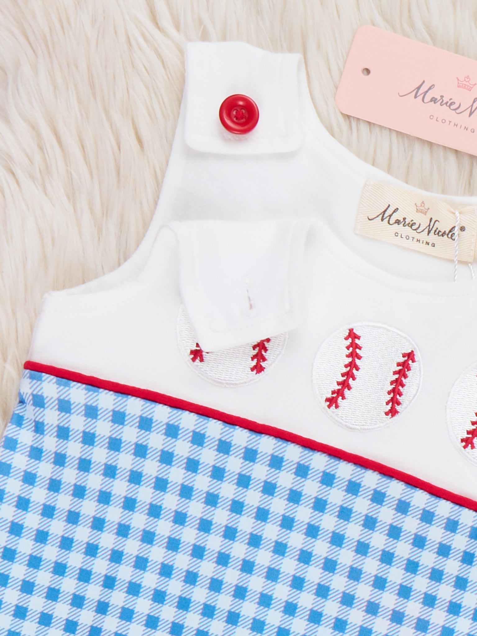 Baseball Bash Embroidered Johnny - Marie Nicole Clothing
