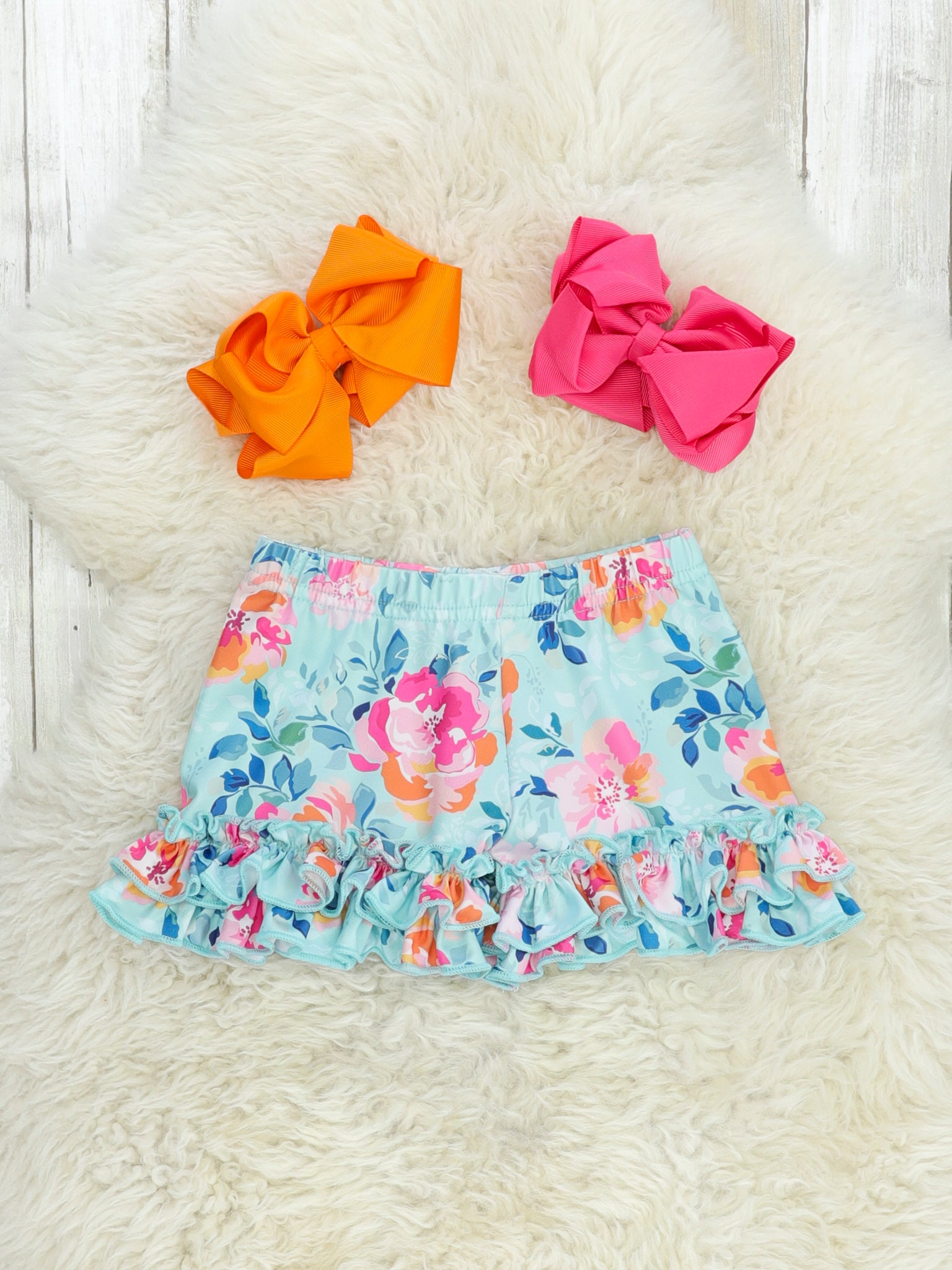 Pink Anemone Ruffle Shorts - Marie Nicole Clothing
