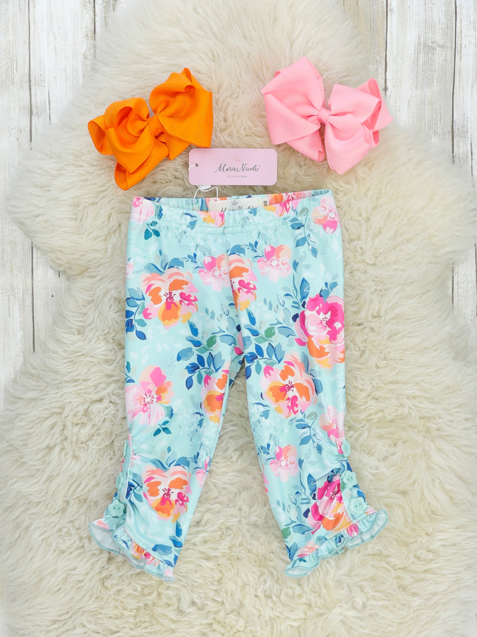 Ruffle Capris - Pink Anemone - Marie Nicole Clothing