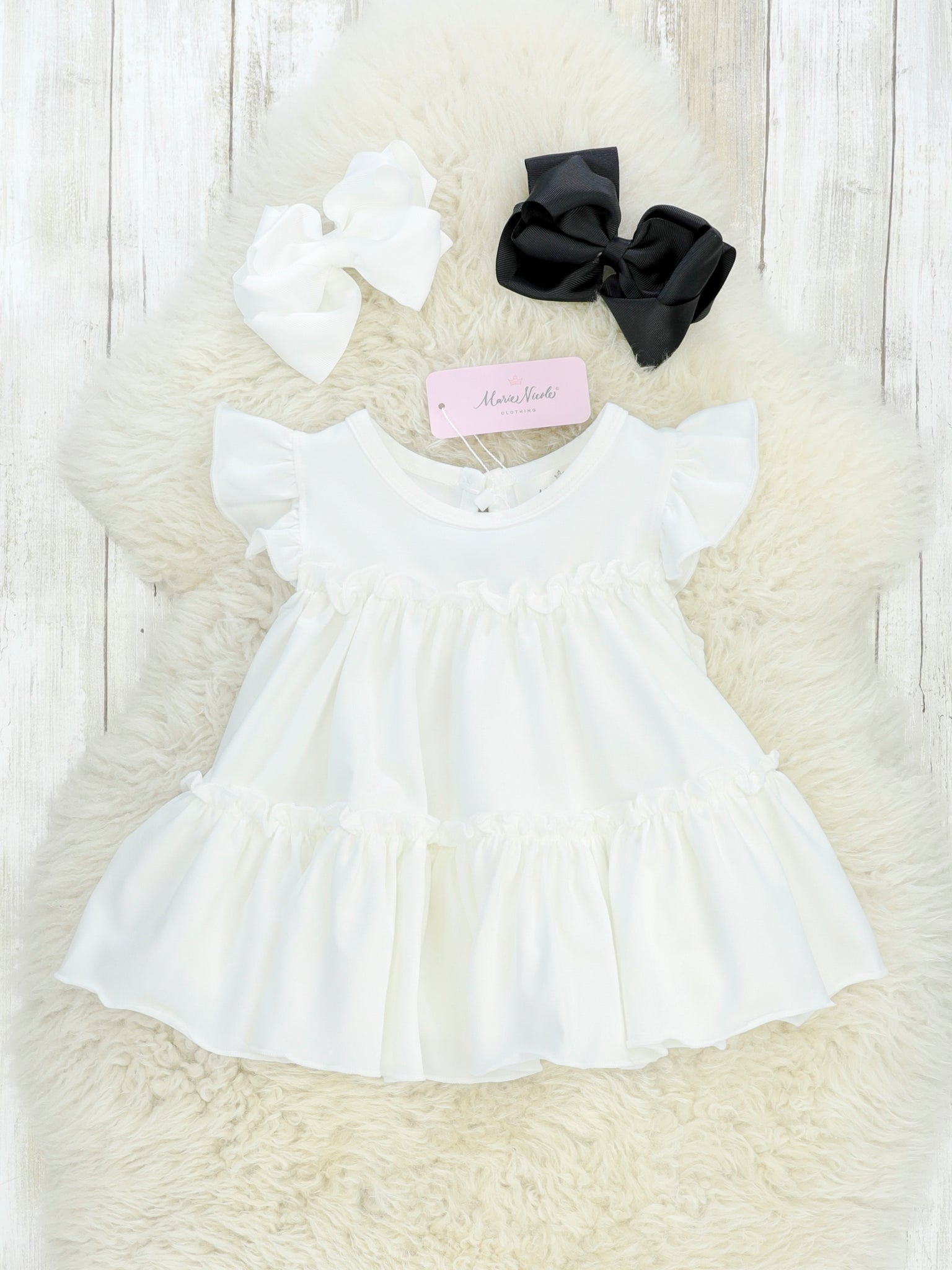 Cotton Tiered Ruffle Tunic - White - Marie Nicole Clothing