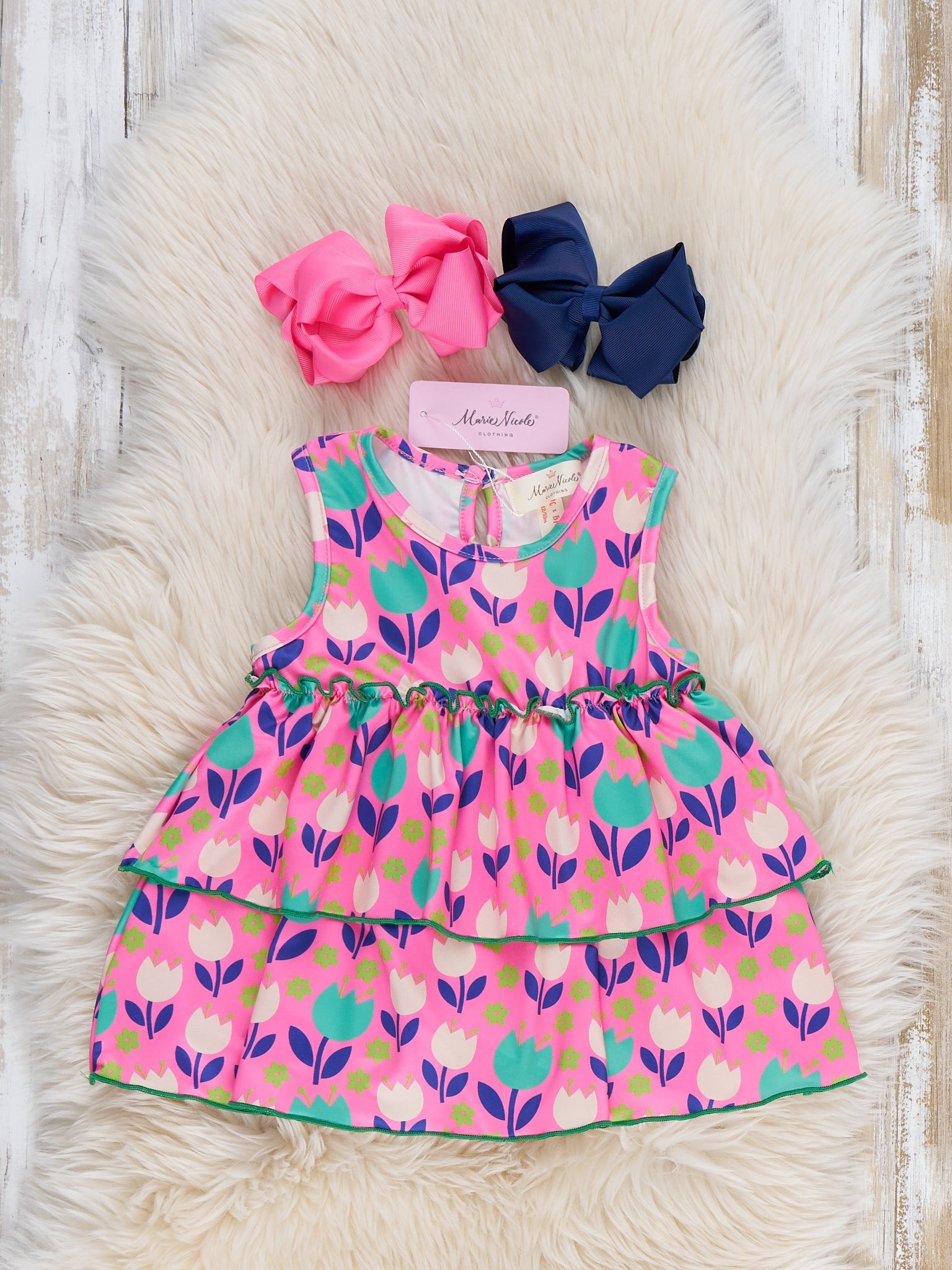 Tiered Ruffle Tank - Tulips - Marie Nicole Clothing