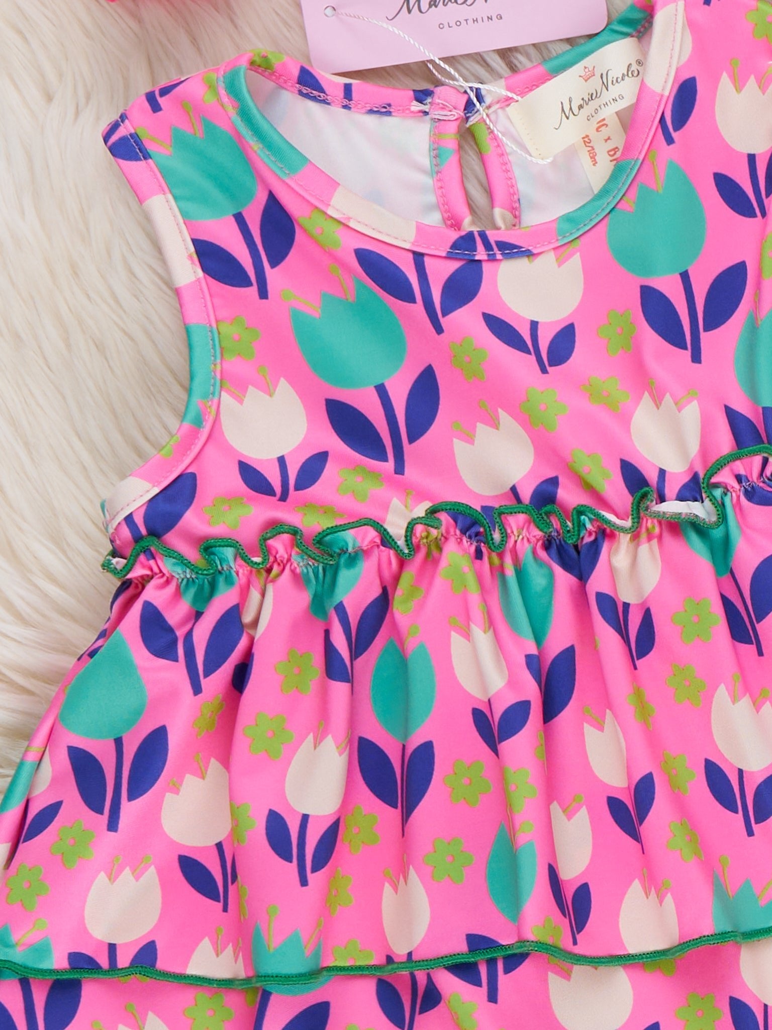 Tiered Ruffle Tank - Tulips - Marie Nicole Clothing