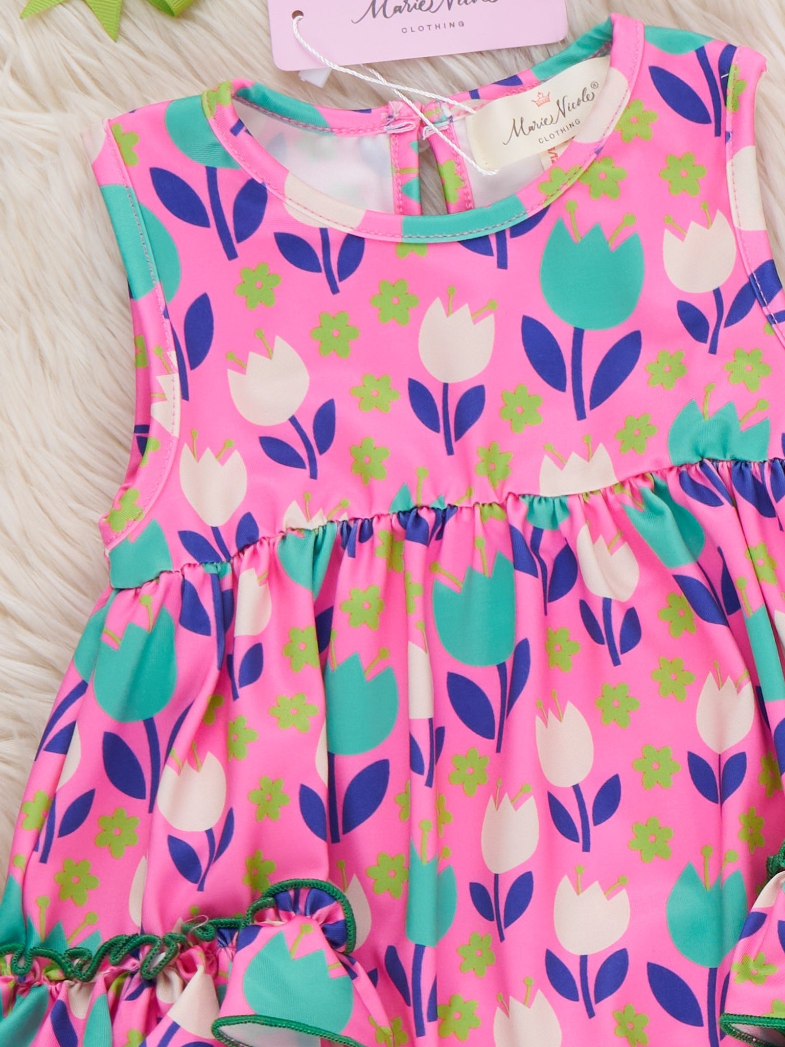 Ruffle Bubble Romper - Tulip - Marie Nicole Clothing