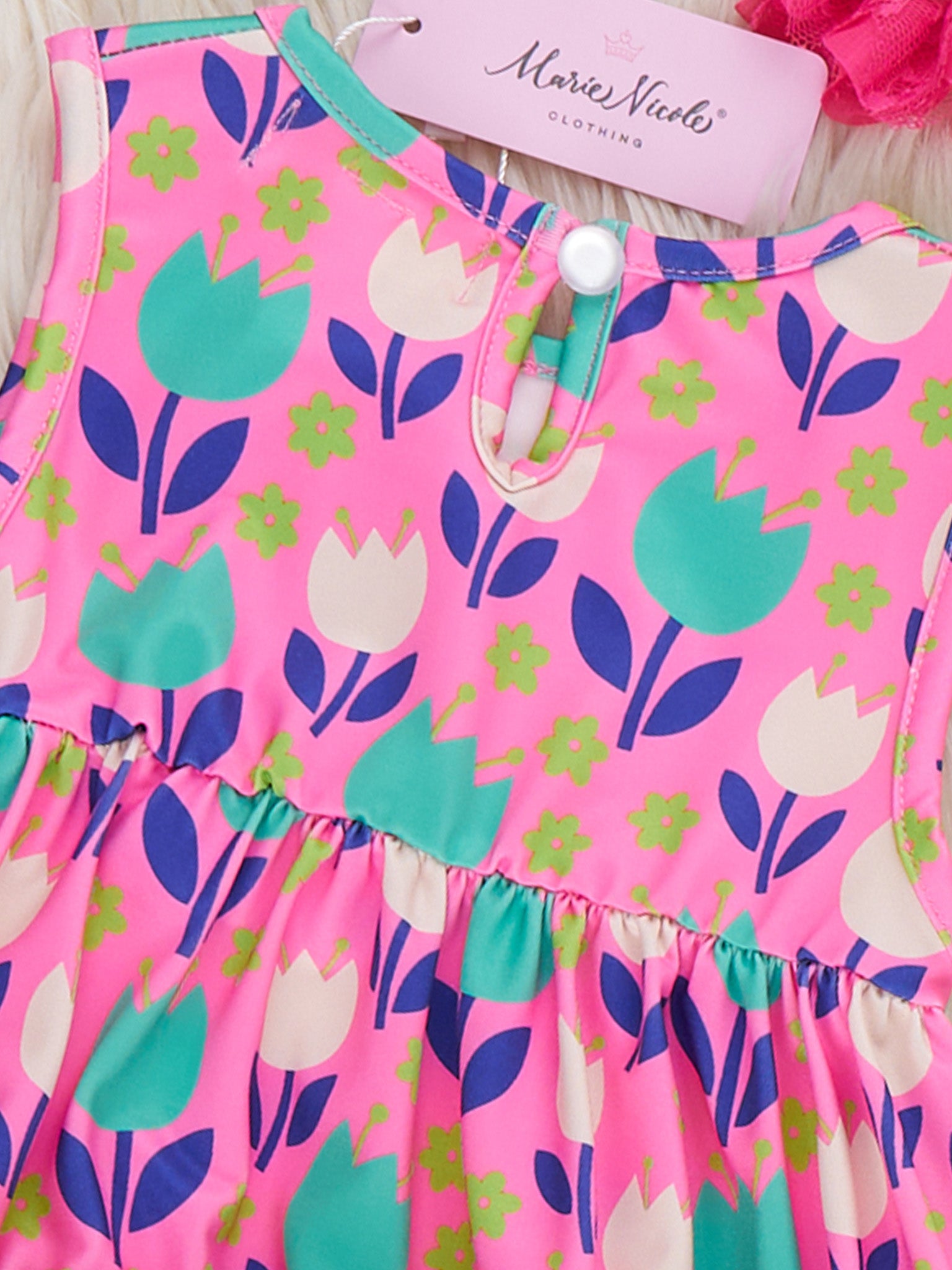 Ruffle Bubble Romper - Tulip - Marie Nicole Clothing