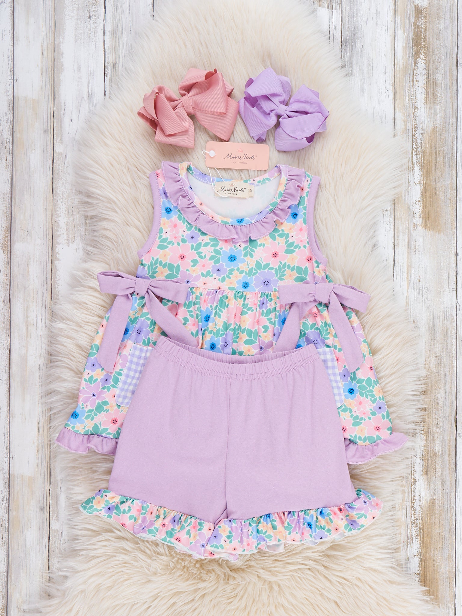 Blooming Breeze Ruffle Bow Outfit - Marie Nicole Clothing