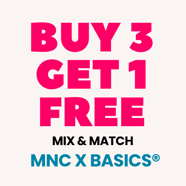 buy 3 get 1 free mix and match products from MNC basics