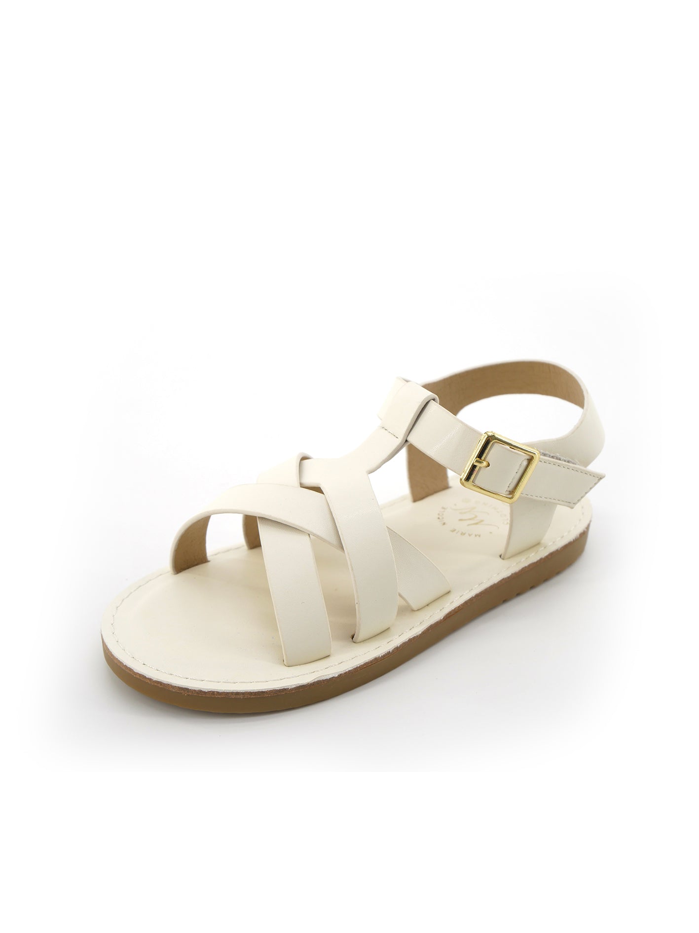 Layered Criss - Cross Front Sandals - White - Marie Nicole Clothing