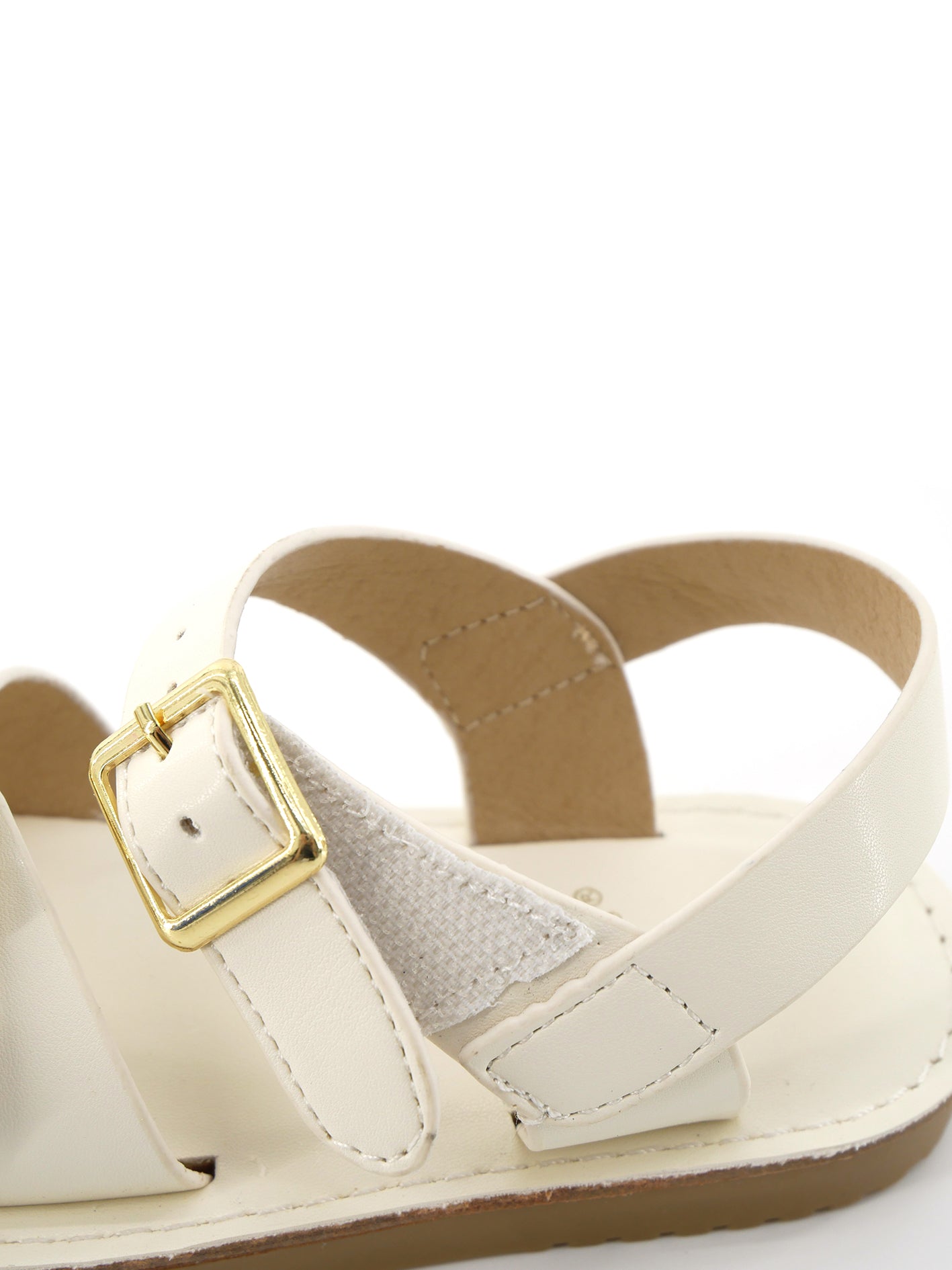 Double Buckle Sandals - White - Marie Nicole Clothing