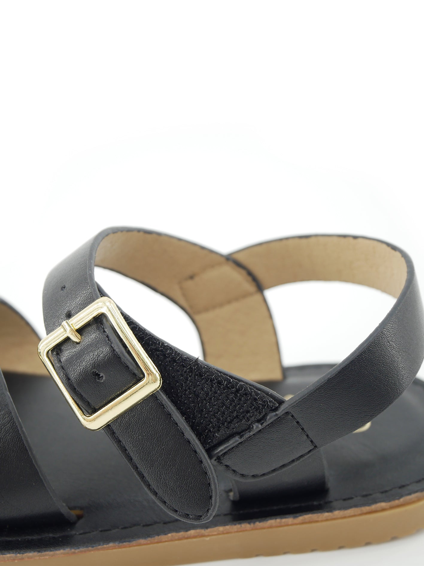 Double Buckle Sandals - Black - Marie Nicole Clothing