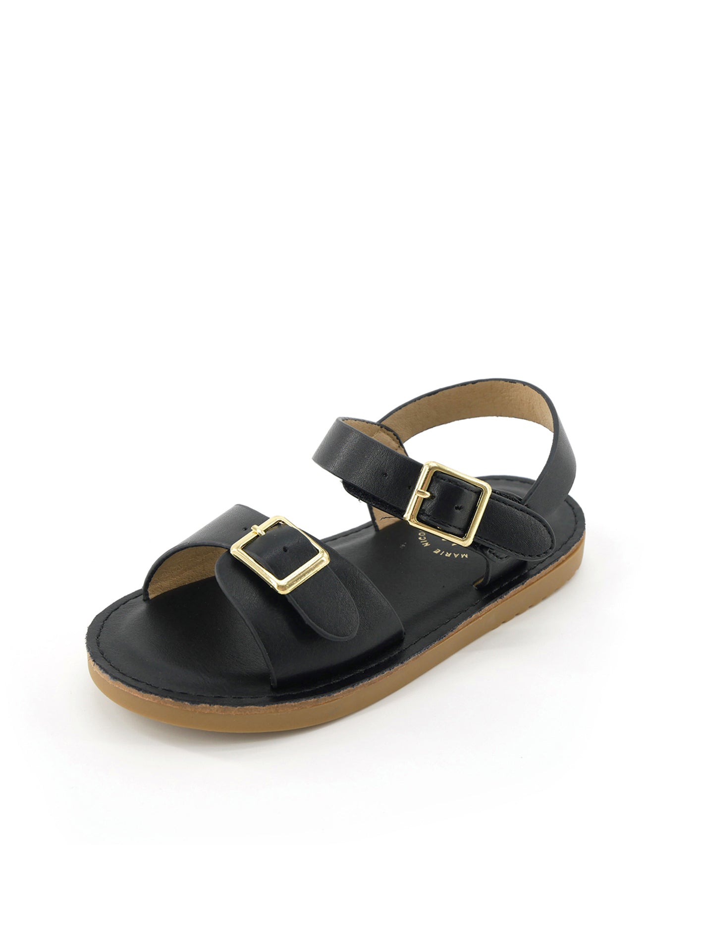 Double Buckle Sandals - Black - Marie Nicole Clothing