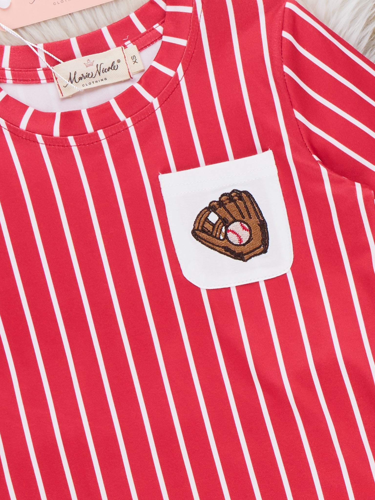 Catch the Game Stripe Embroidered Outfit - Marie Nicole Clothing