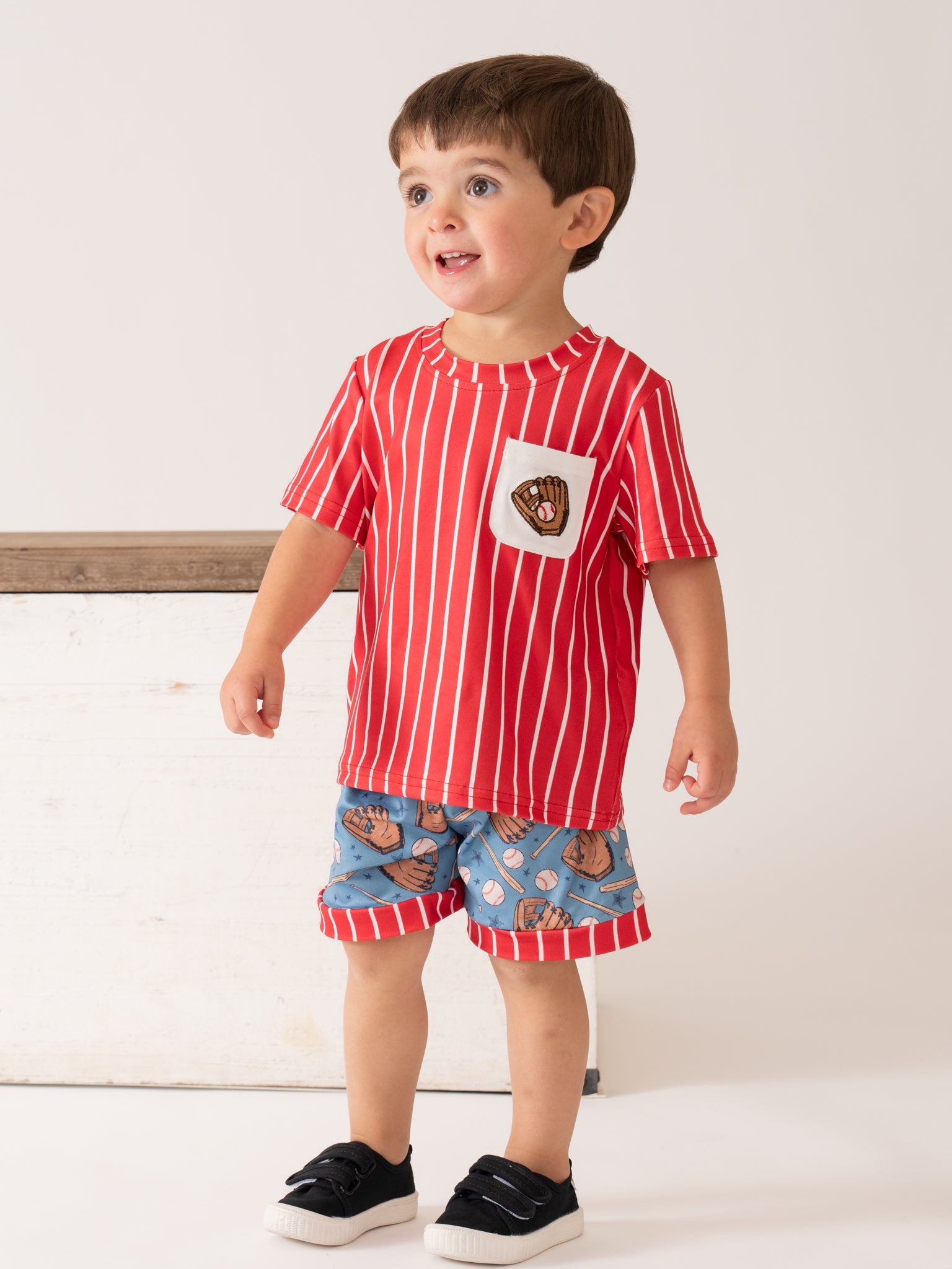Catch the Game Stripe Embroidered Outfit - Marie Nicole Clothing