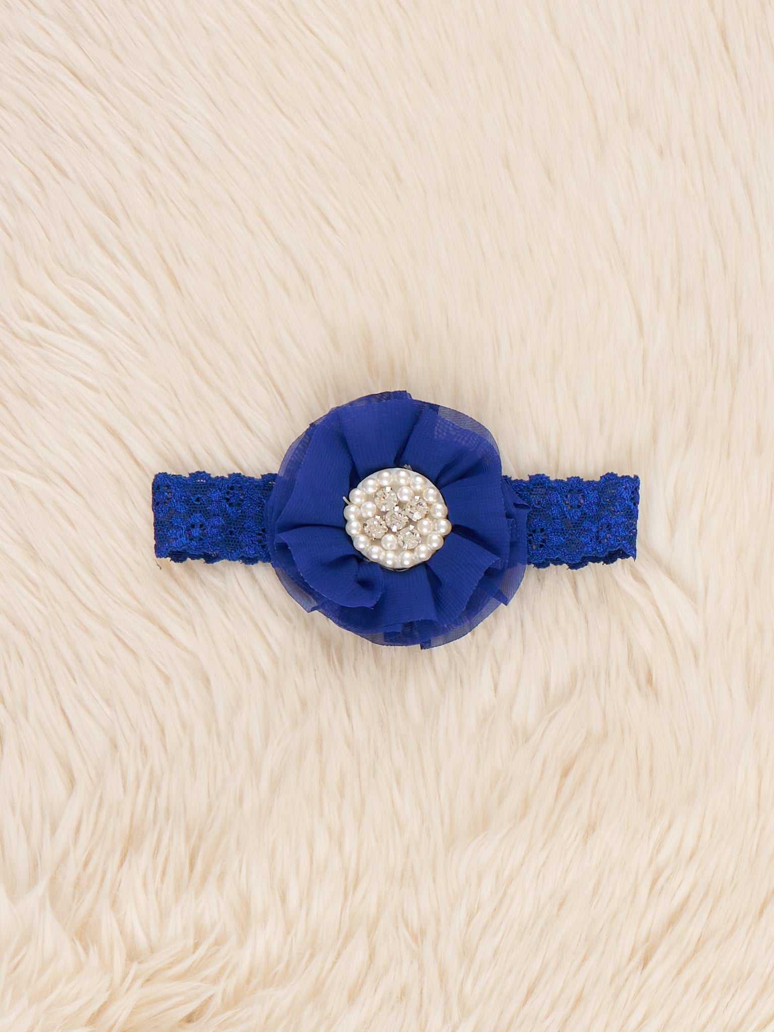 Chiffon Rhinestone & Pearls Headband - 21 Colors Available - Marie Nicole Clothing
